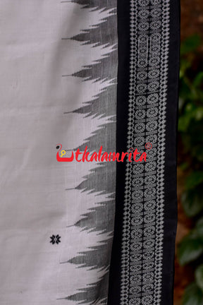 White Ganga Jamuna Original Ganjam Bomkai Saree