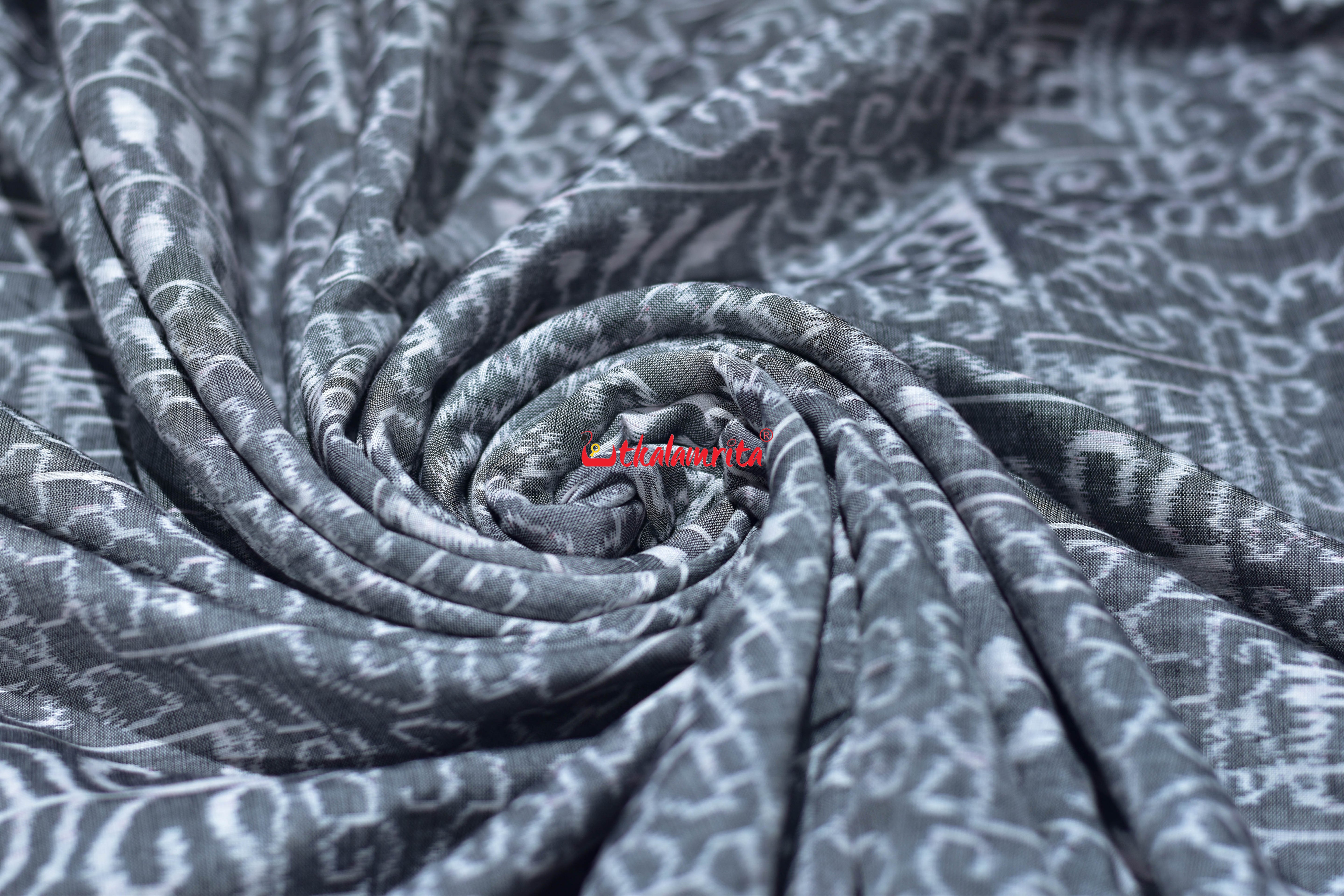 Grey Tribal Gacha Bandha Sambalpuri Cotton (Fabric)