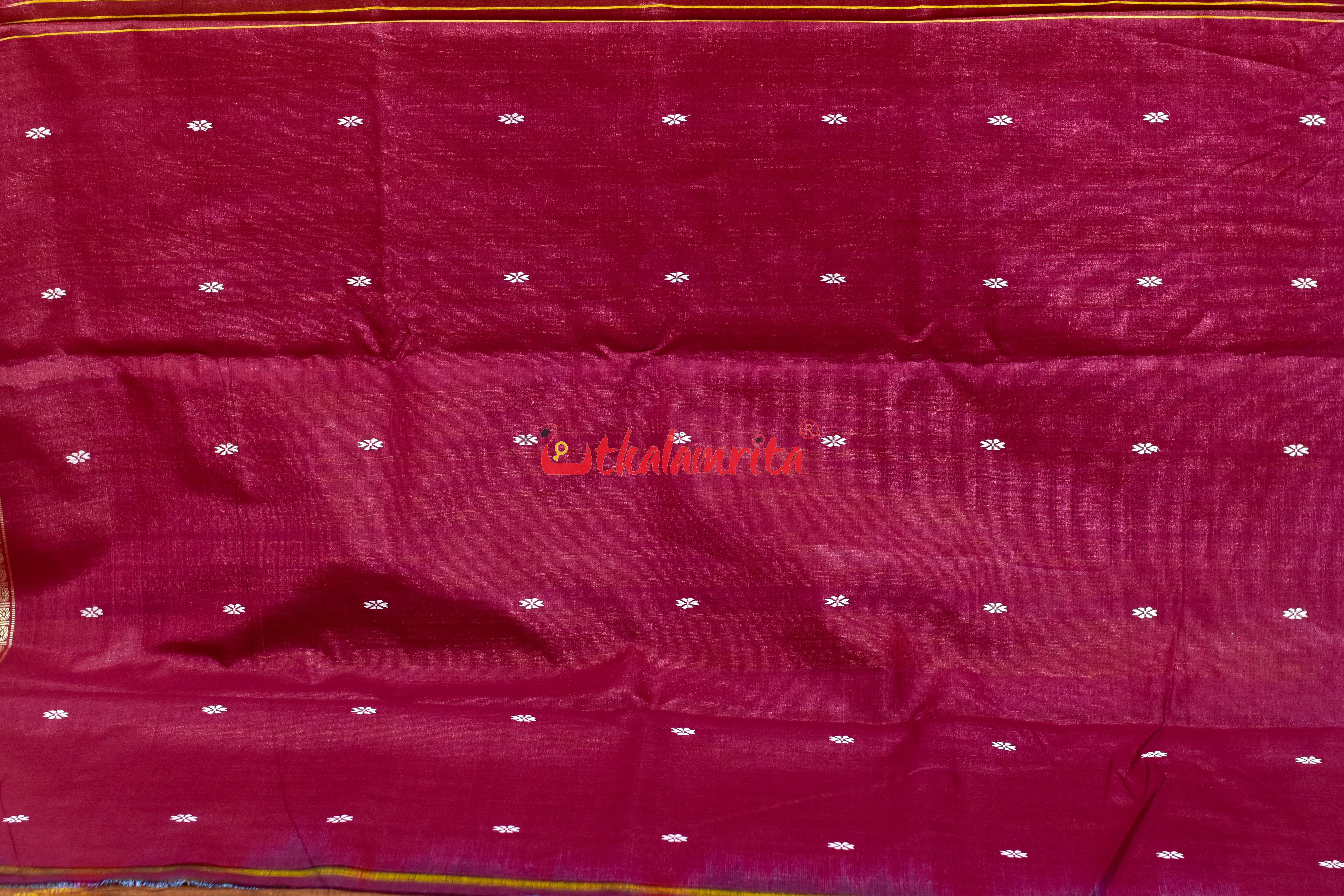 Yellow Maroon Doby Border Gopalpur Tussar Silk Saree