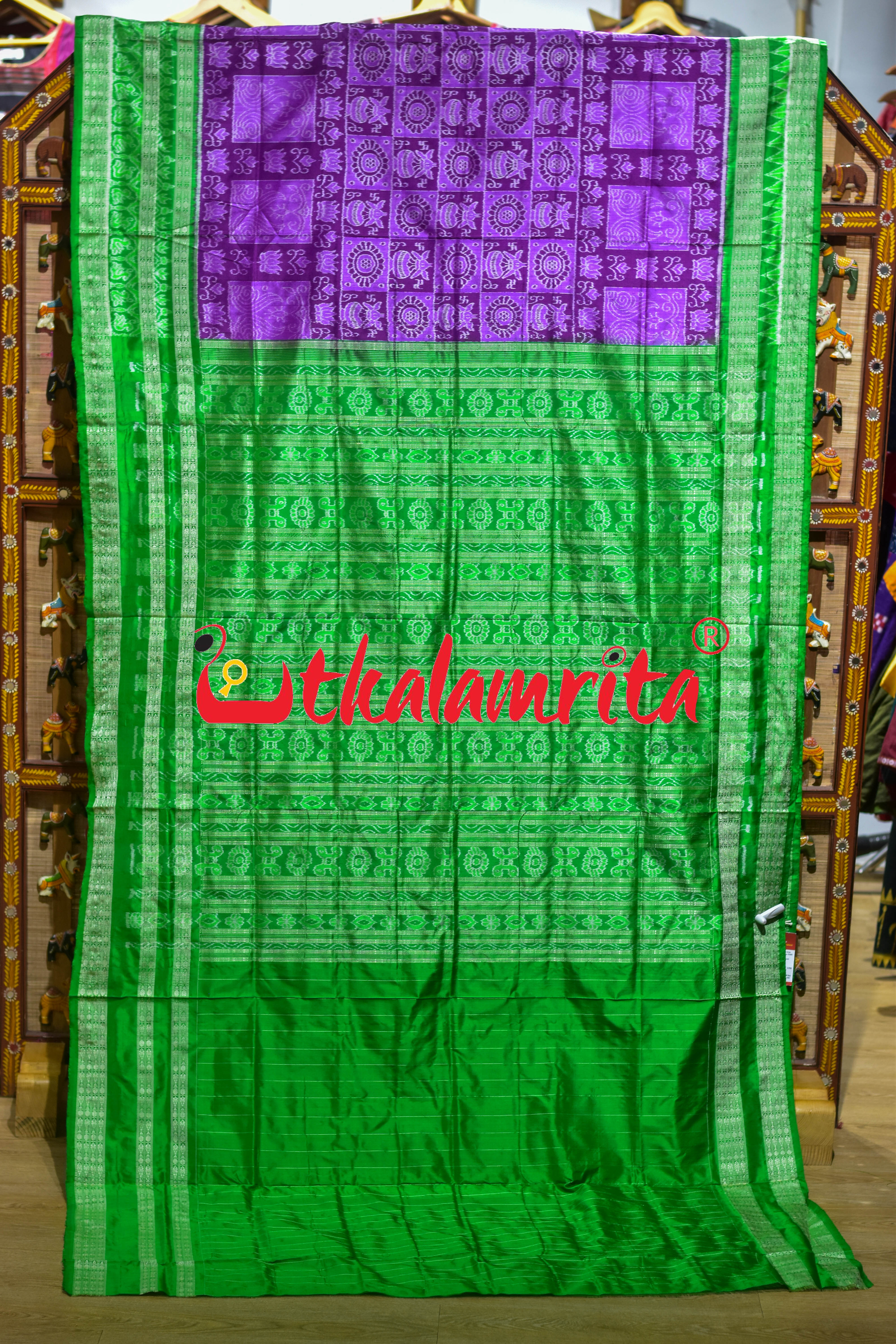 Jamun Green Big Border kalasa Sambalpuri Silk Saree