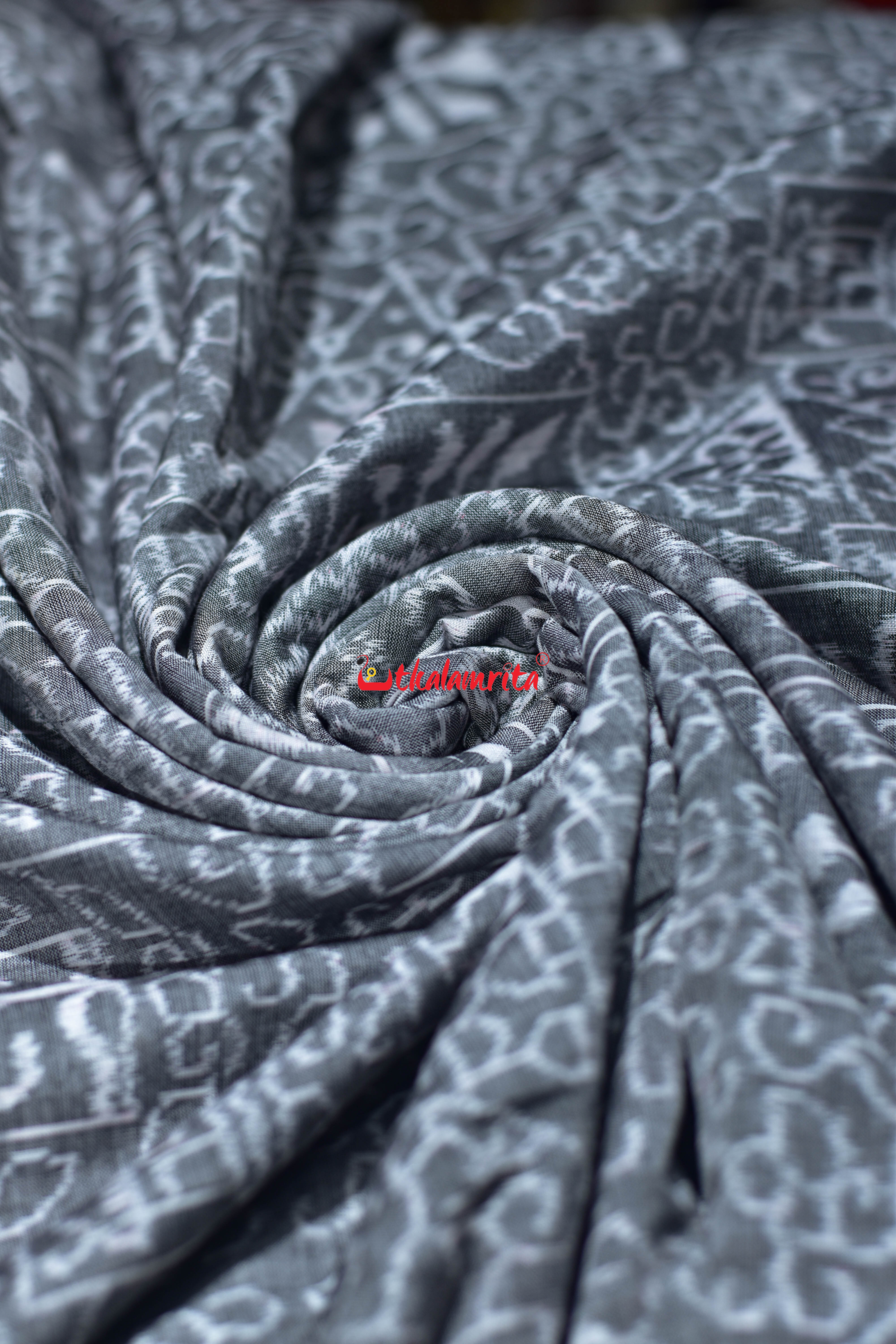 Grey Tribal Gacha Bandha Sambalpuri Cotton (Fabric)