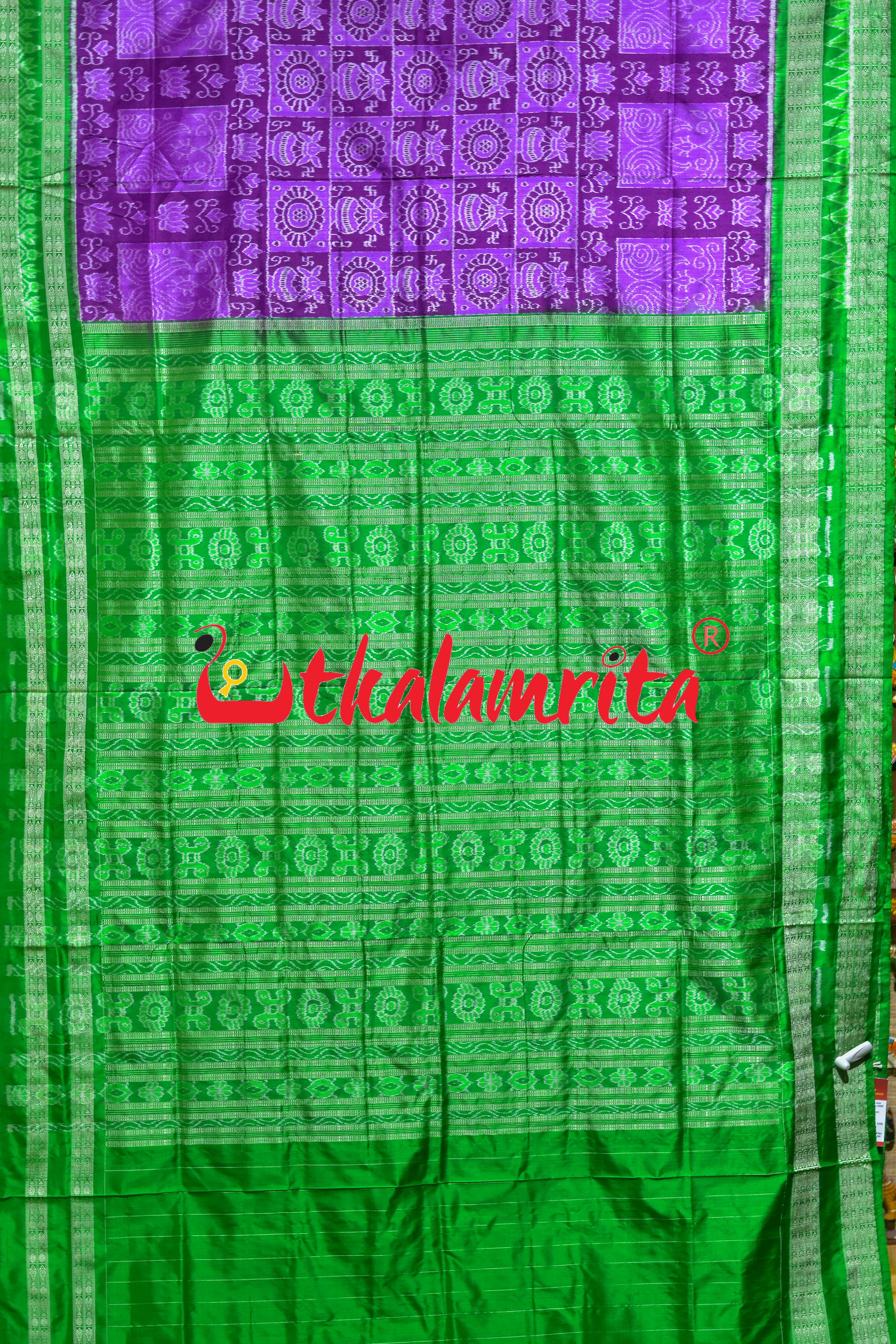 Jamun Green Big Border kalasa Sambalpuri Silk Saree
