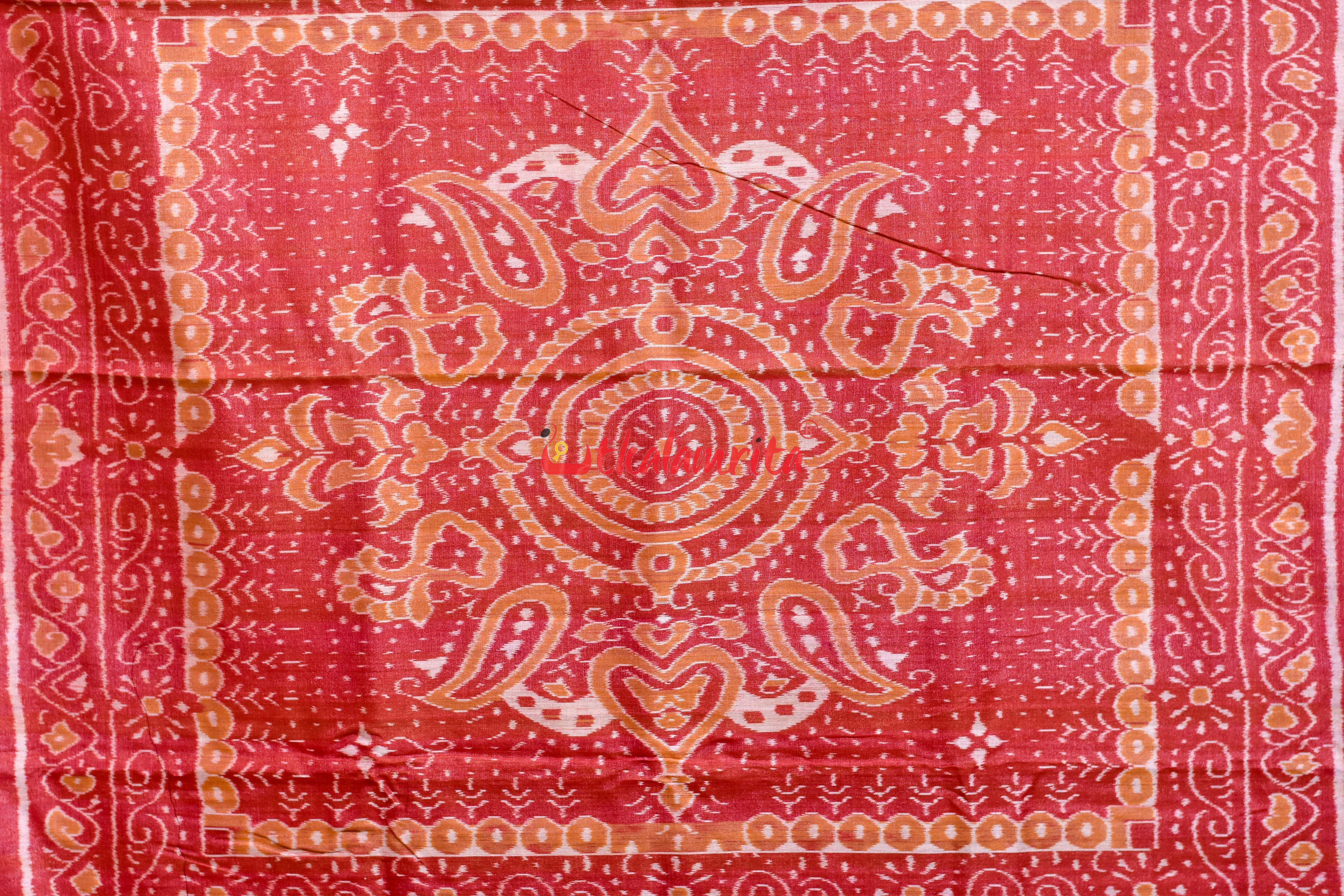 Yellow Maroon Doby Border Gopalpur Tussar Silk Saree