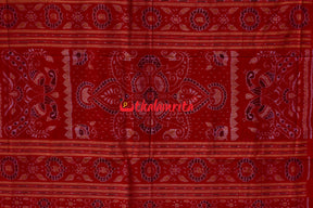Padma Pasapali Black Red Sambalpuri Cotton Saree