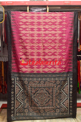 Body Pasapali Single Ikat Rani Black Gopalpur Tussar Saree