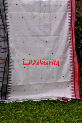 White Ganga Jamuna Original Ganjam Bomkai Saree