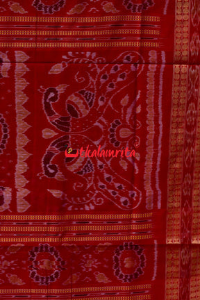 Padma Pasapali Black Red Sambalpuri Cotton Saree