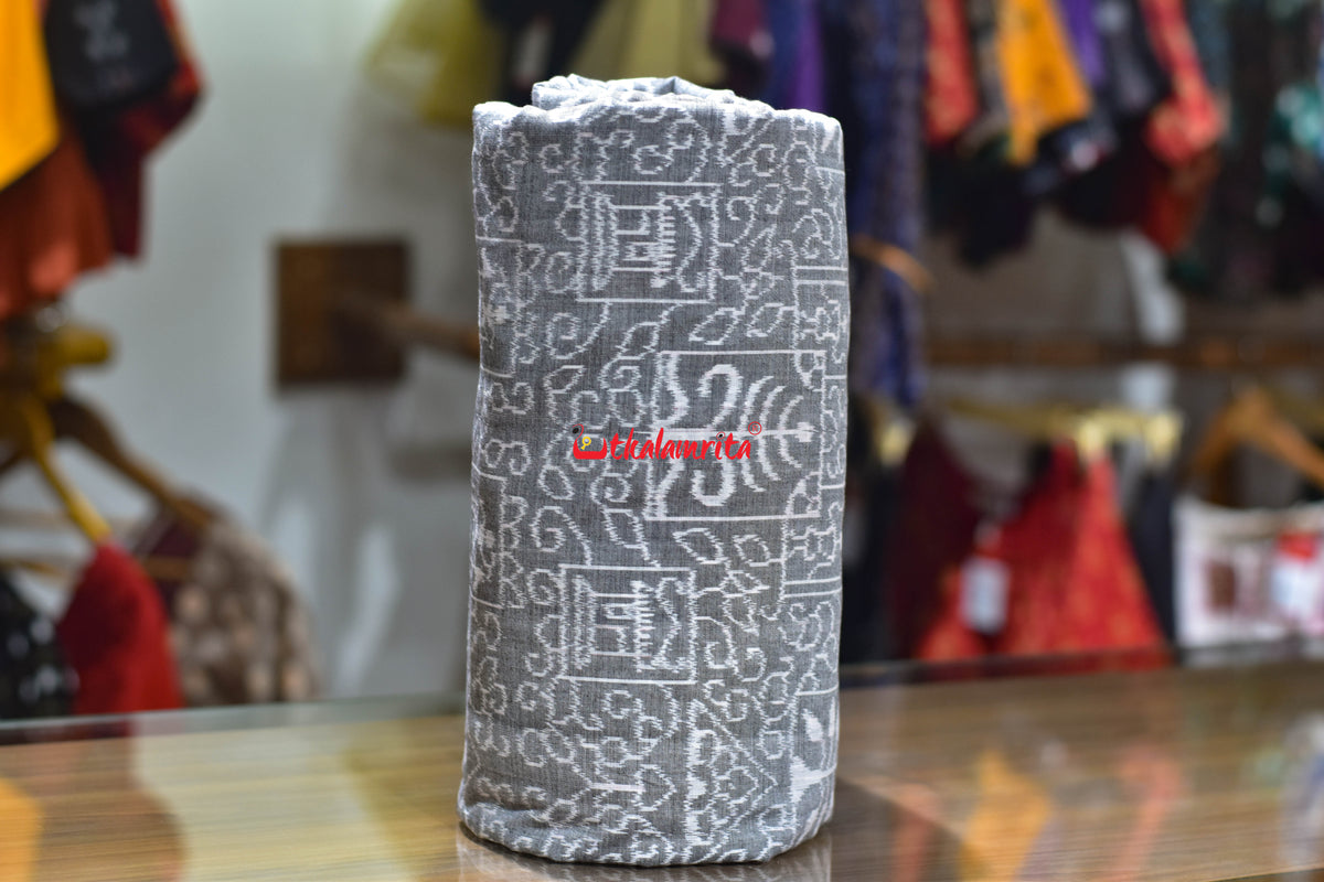 Grey Tribal Gacha Bandha Sambalpuri Cotton (Fabric)