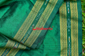 Green Bandha Border Silk (Fabric)