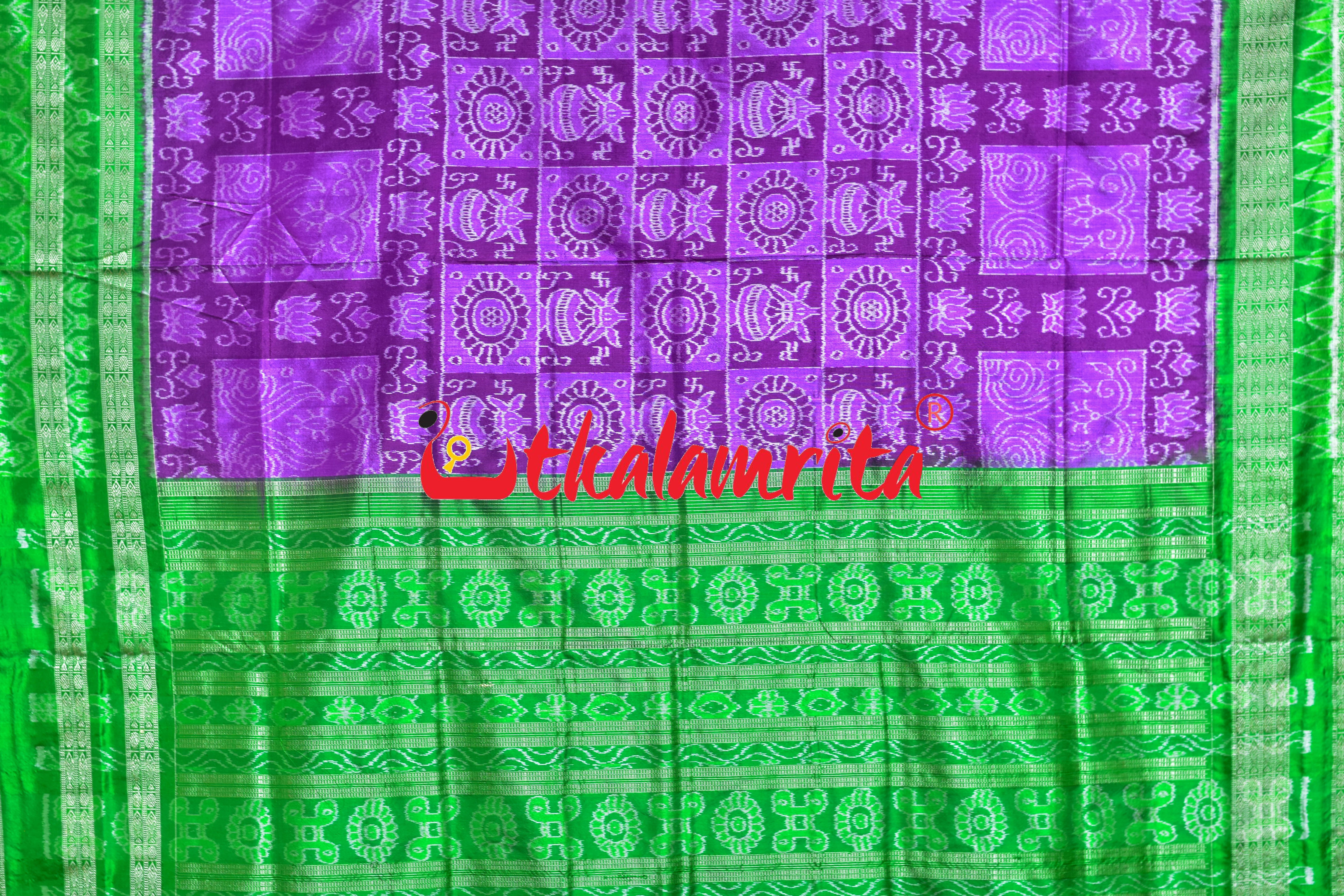 Jamun Green Big Border kalasa Sambalpuri Silk Saree