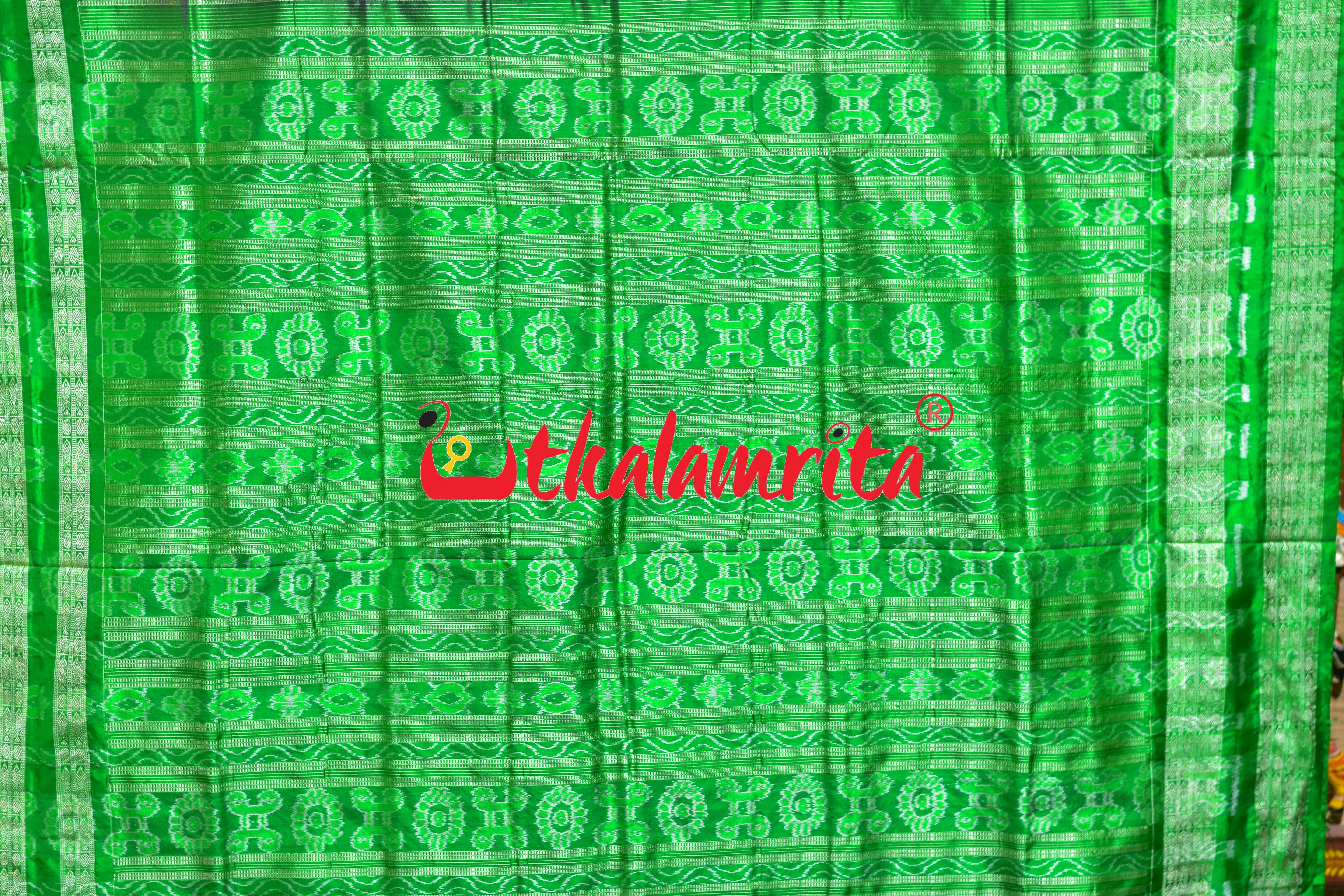 Jamun Green Big Border kalasa Sambalpuri Silk Saree