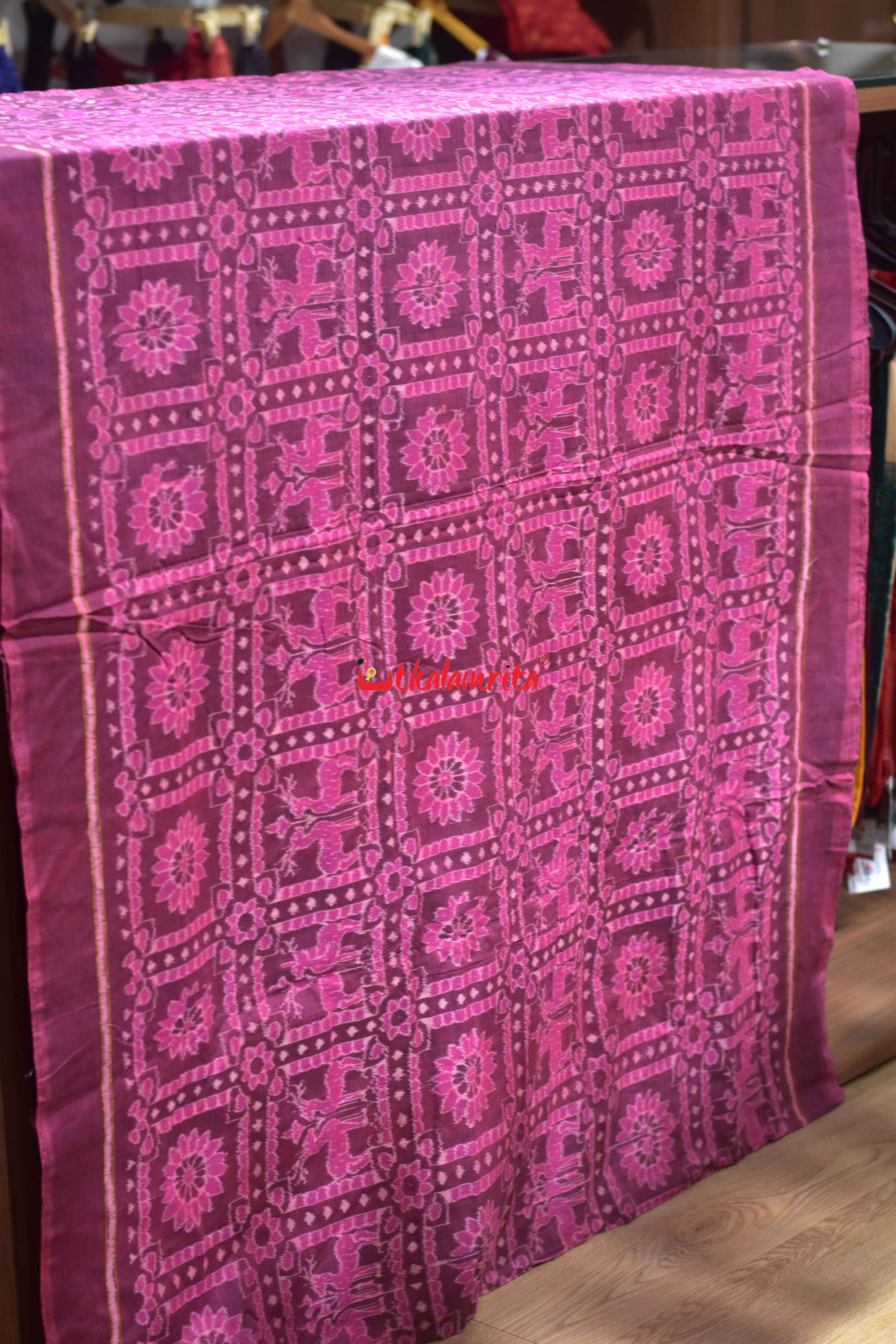 Pink Phula Harina Sambalpuri Cotton (Fabric)