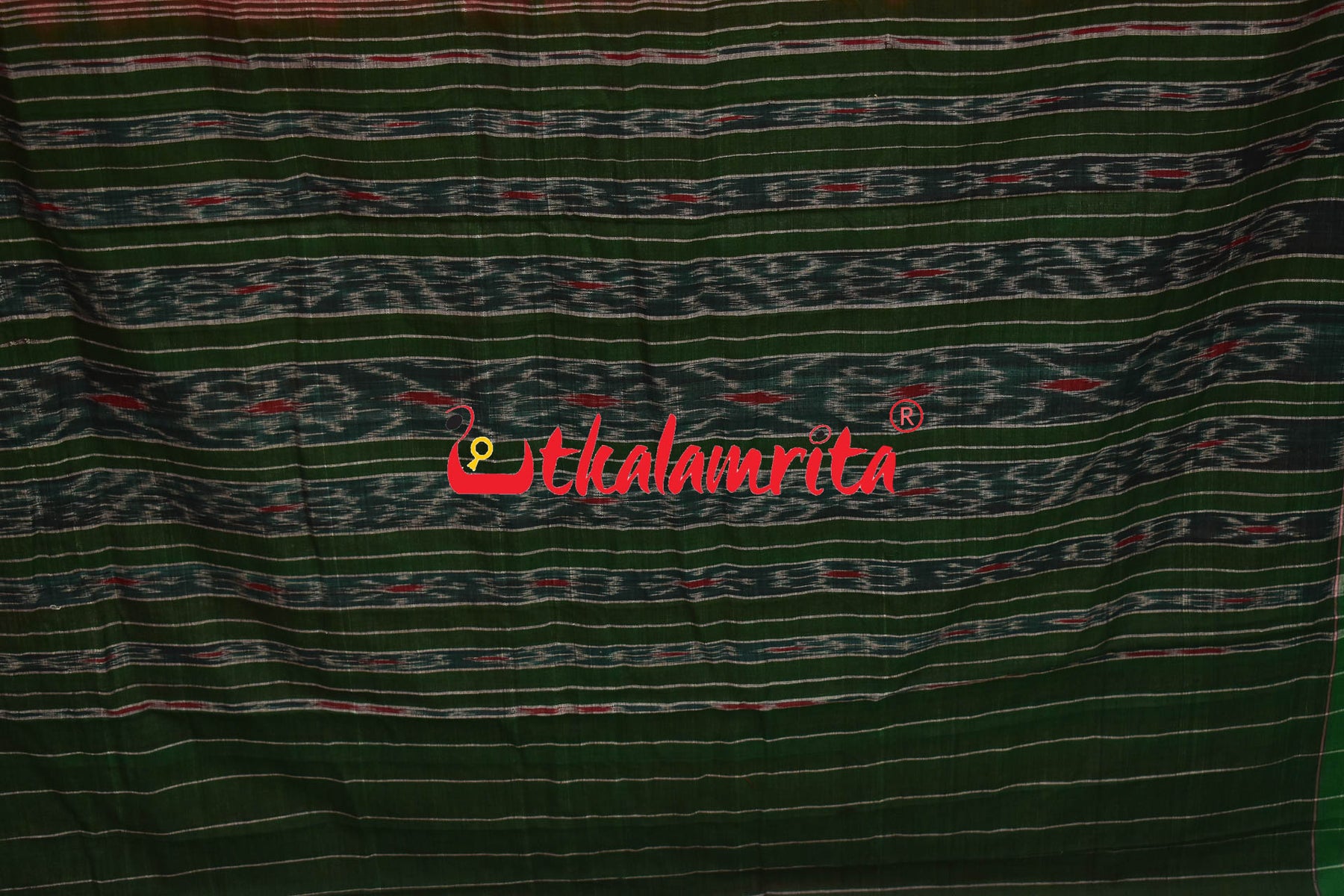 Red Green Kadha Khandua Cotton Saree