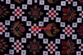Padma Pasapali Black Red Sambalpuri Cotton Saree