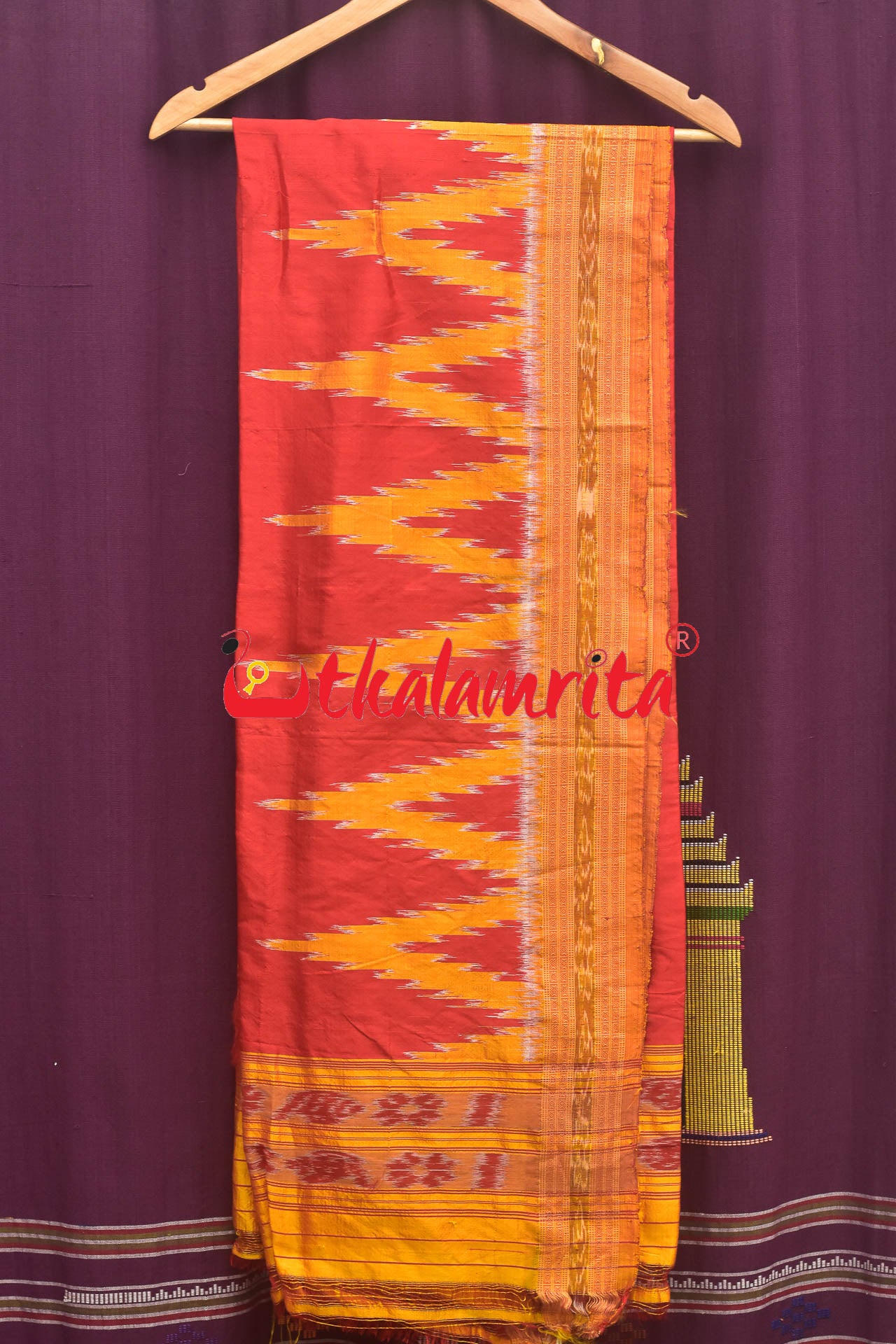 Red Yellow Kumbha 4H (Dupatta)