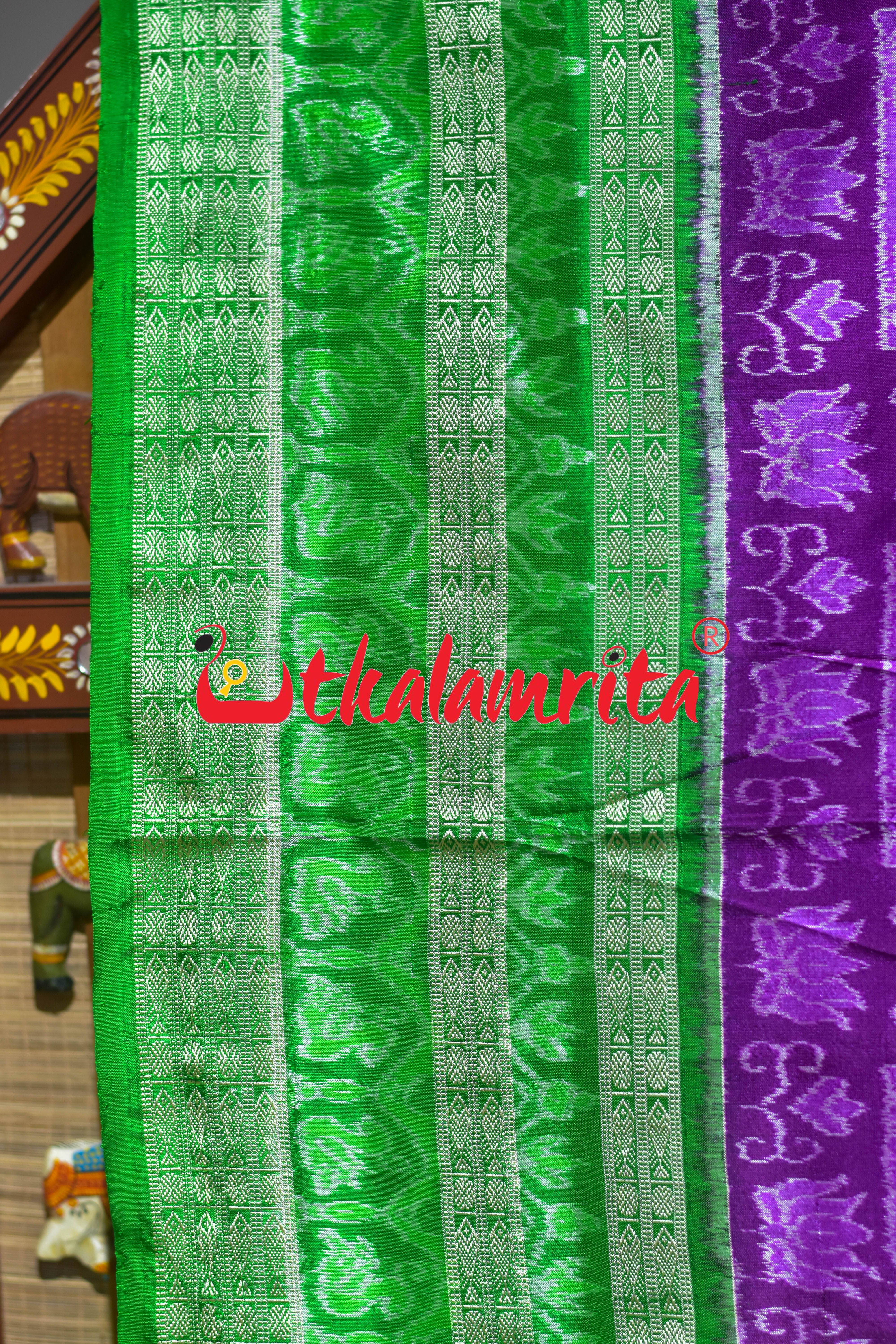 Jamun Green Big Border kalasa Sambalpuri Silk Saree