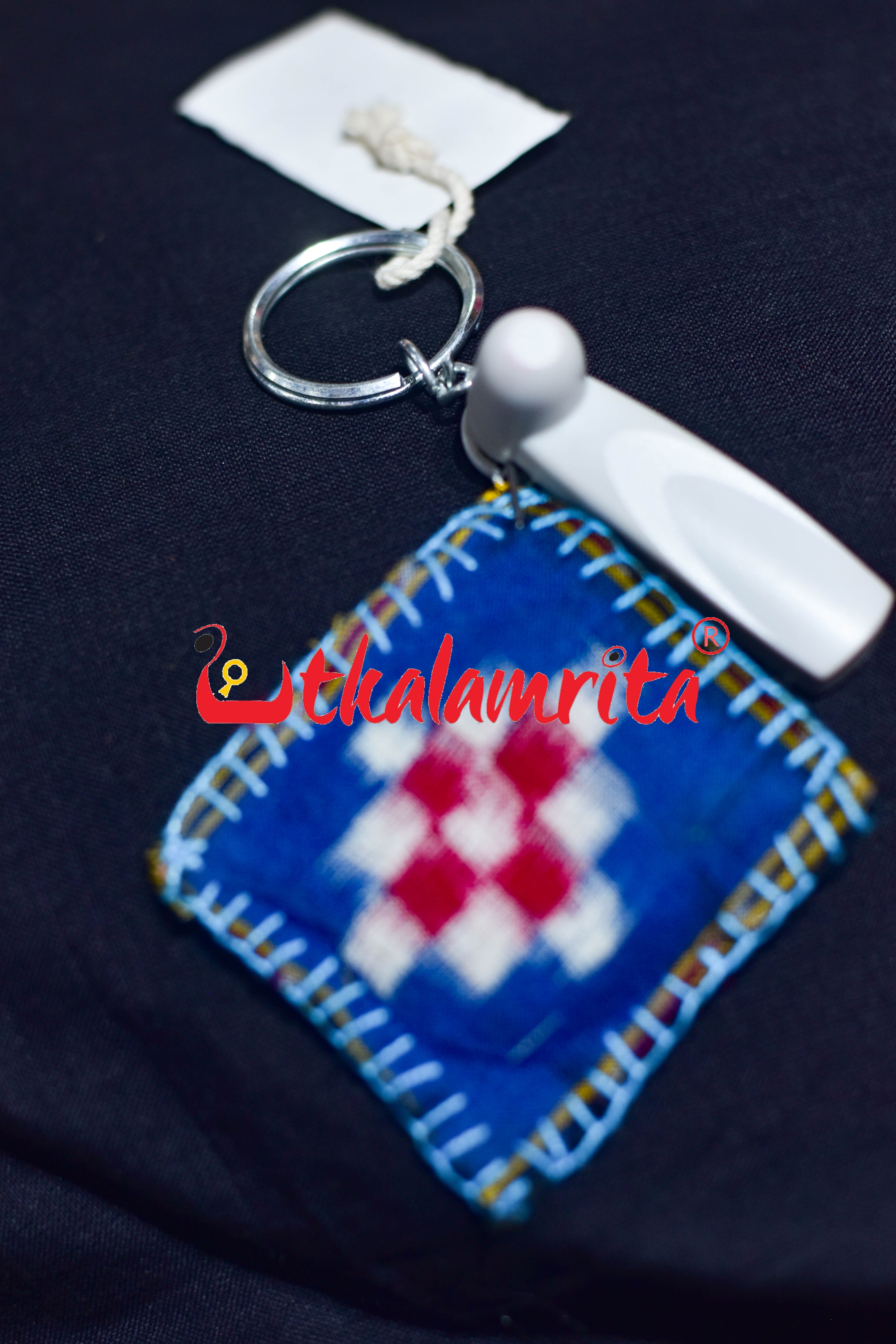 White Red Pasapali On Blue Key Chain