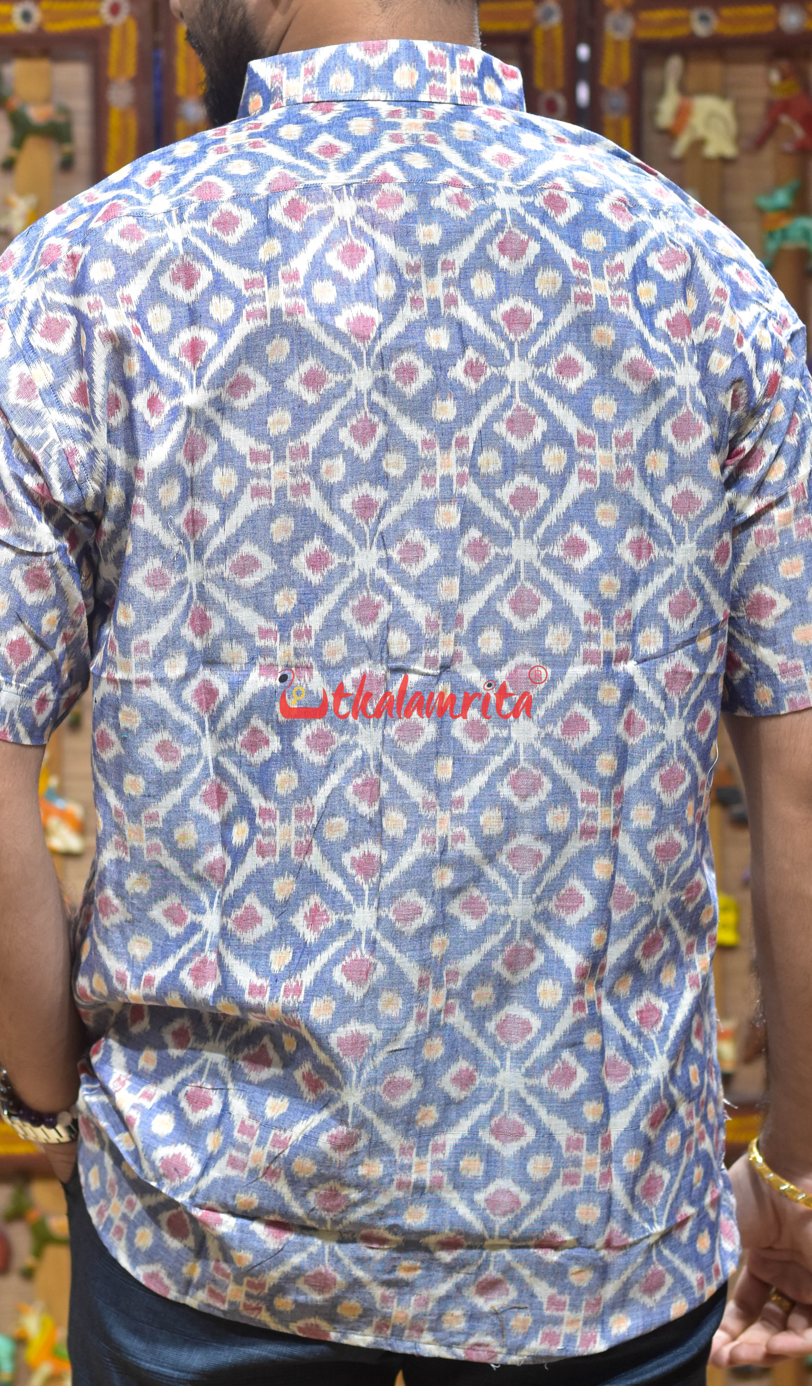 Grey Flower Fusion (Men's Half Shirt)
