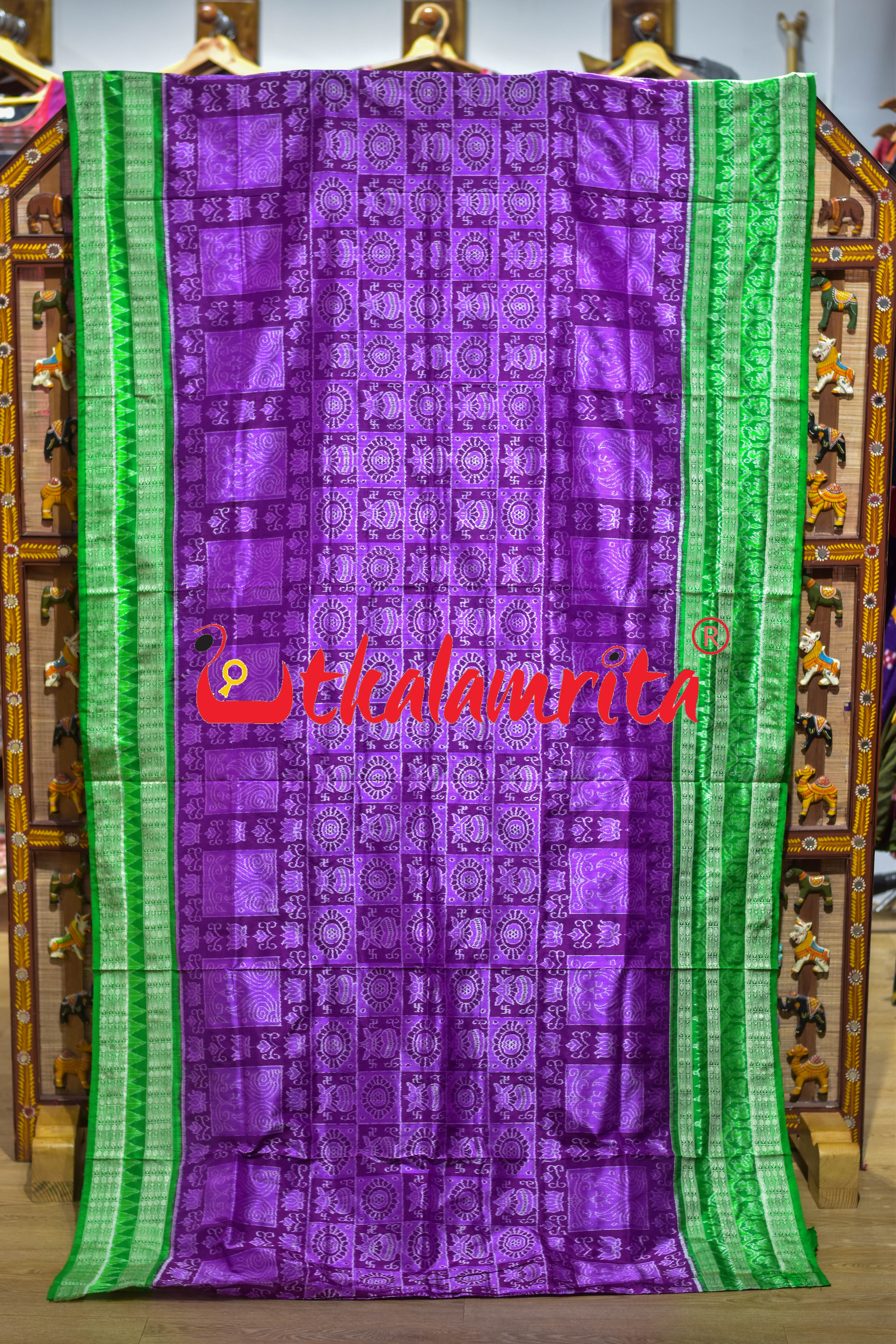 Jamun Green Big Border kalasa Sambalpuri Silk Saree