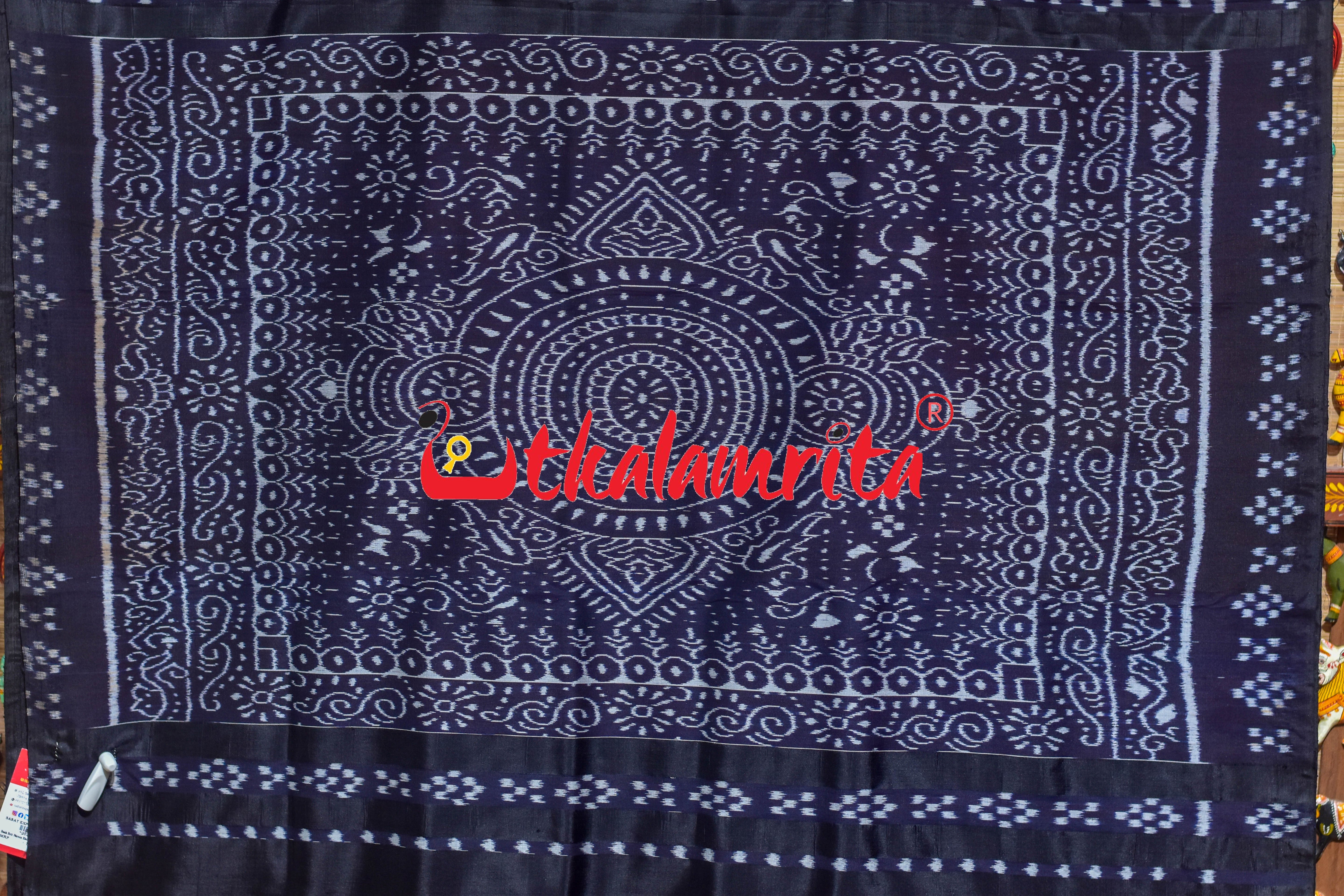 Baala Buti Maroon Black Khandua Silk Saree