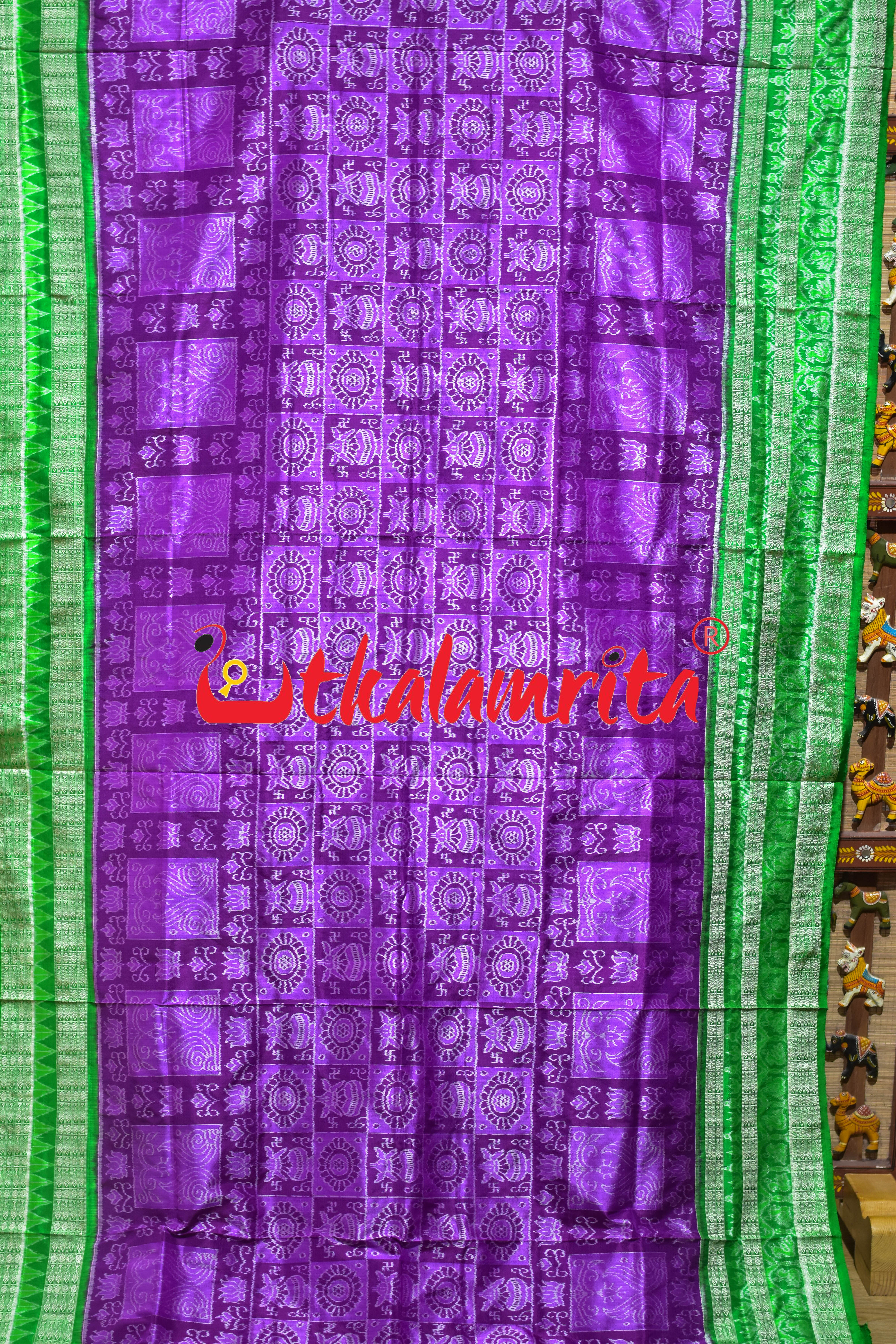 Jamun Green Big Border kalasa Sambalpuri Silk Saree
