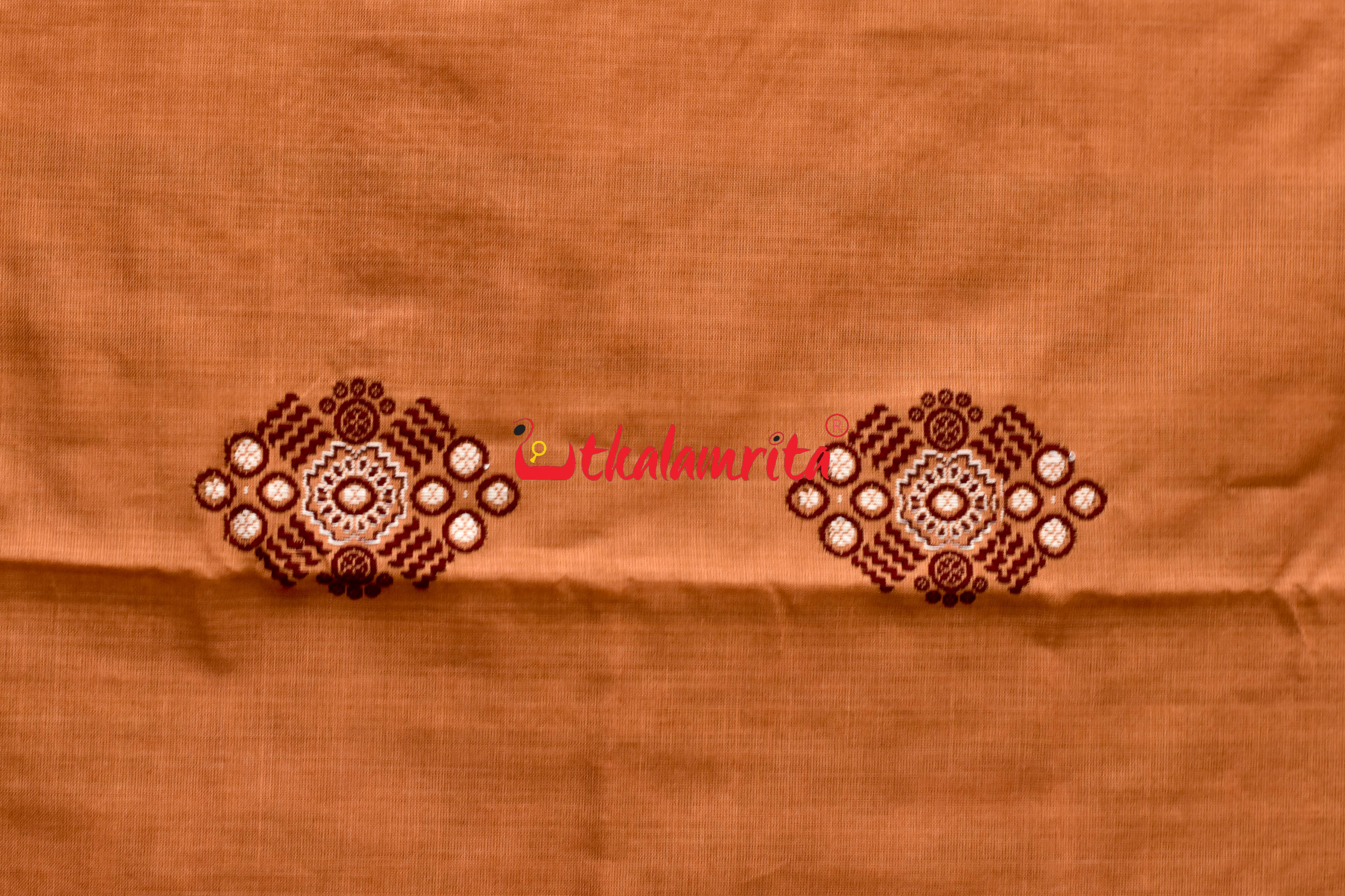 Biscuit Maroon Pentagon Bomkai Cotton Saree