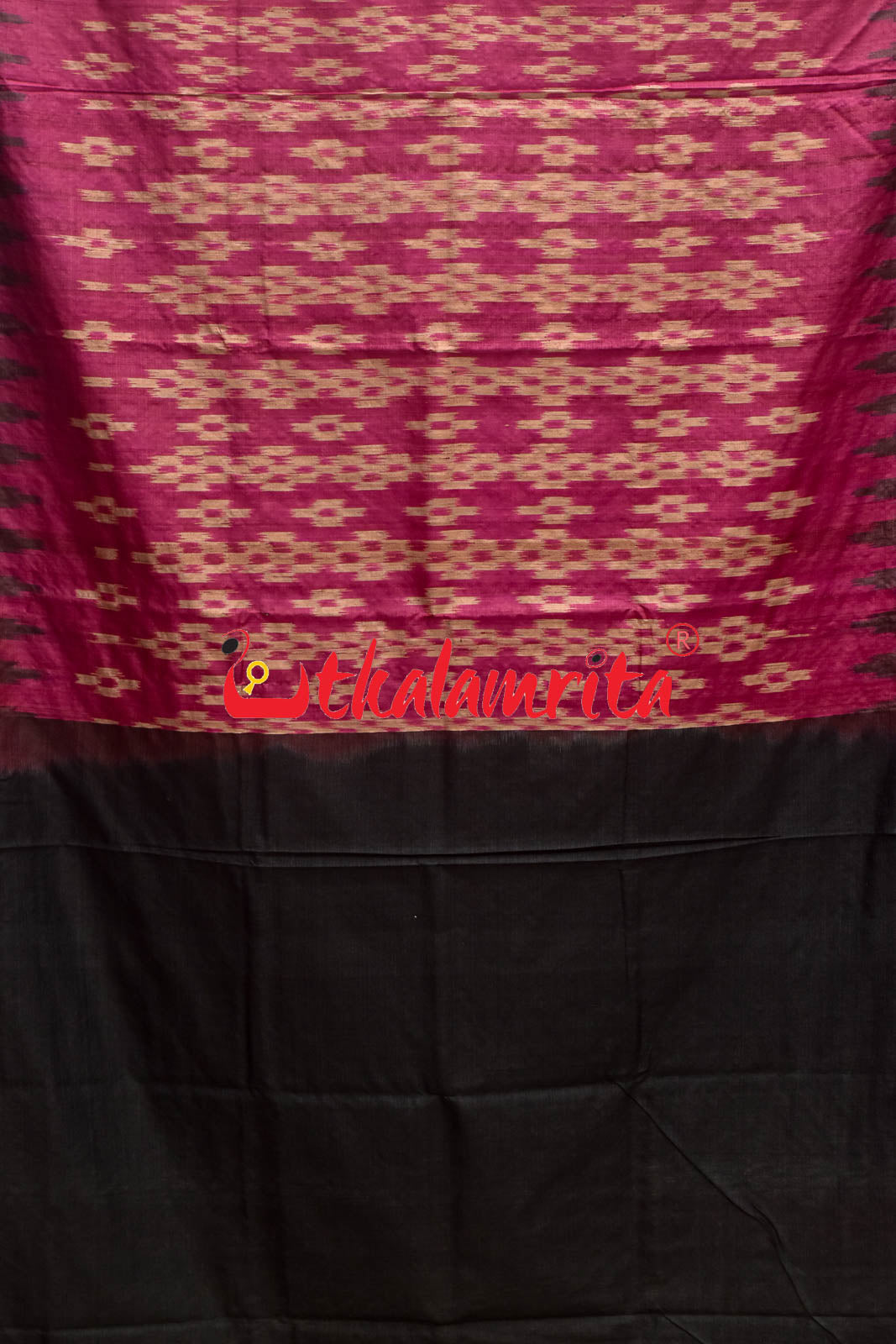 Body Pasapali Single Ikat Rani Black Gopalpur Tussar Saree