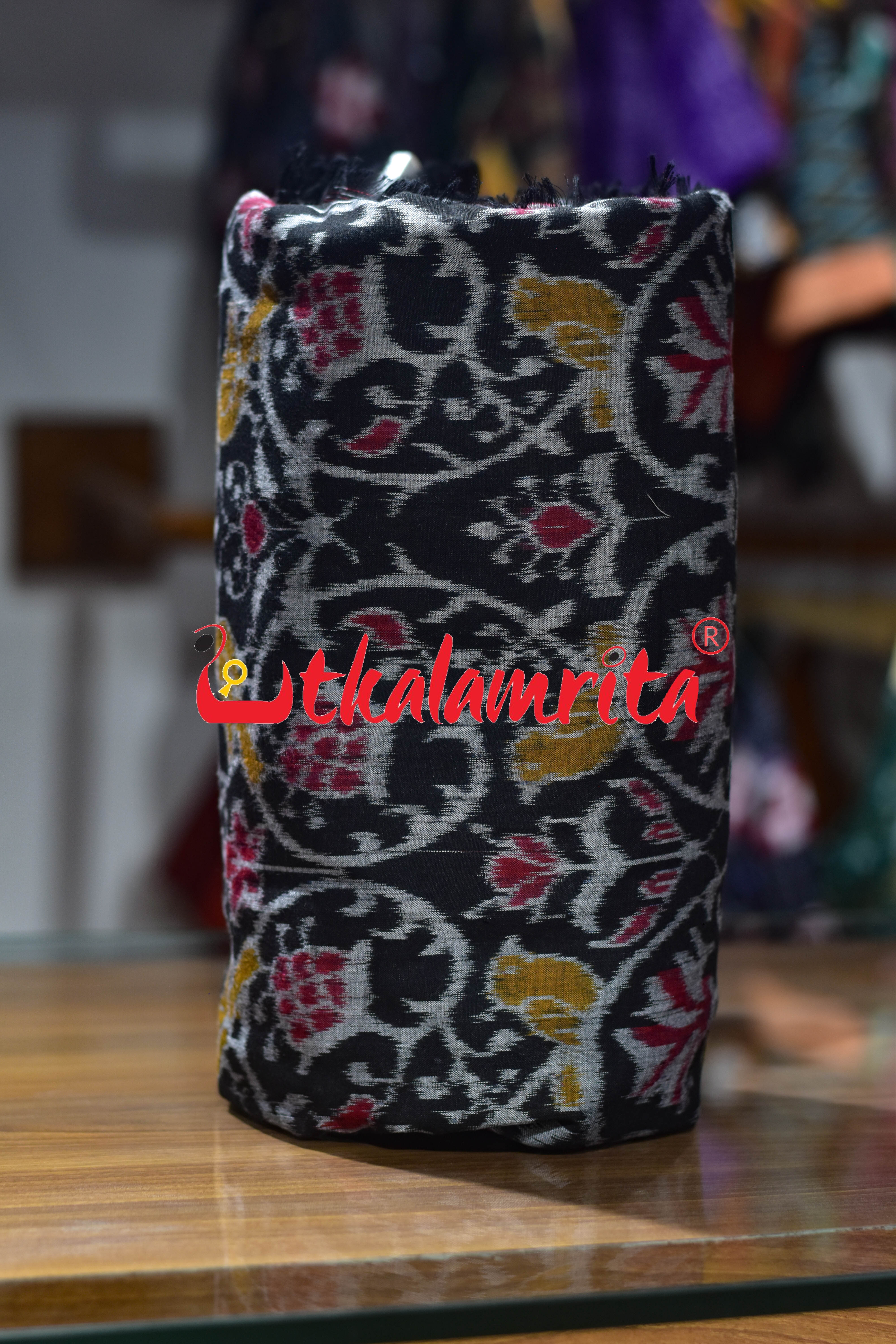 Black Chadhei Bana Sambalpuri Cotton (Fabric)