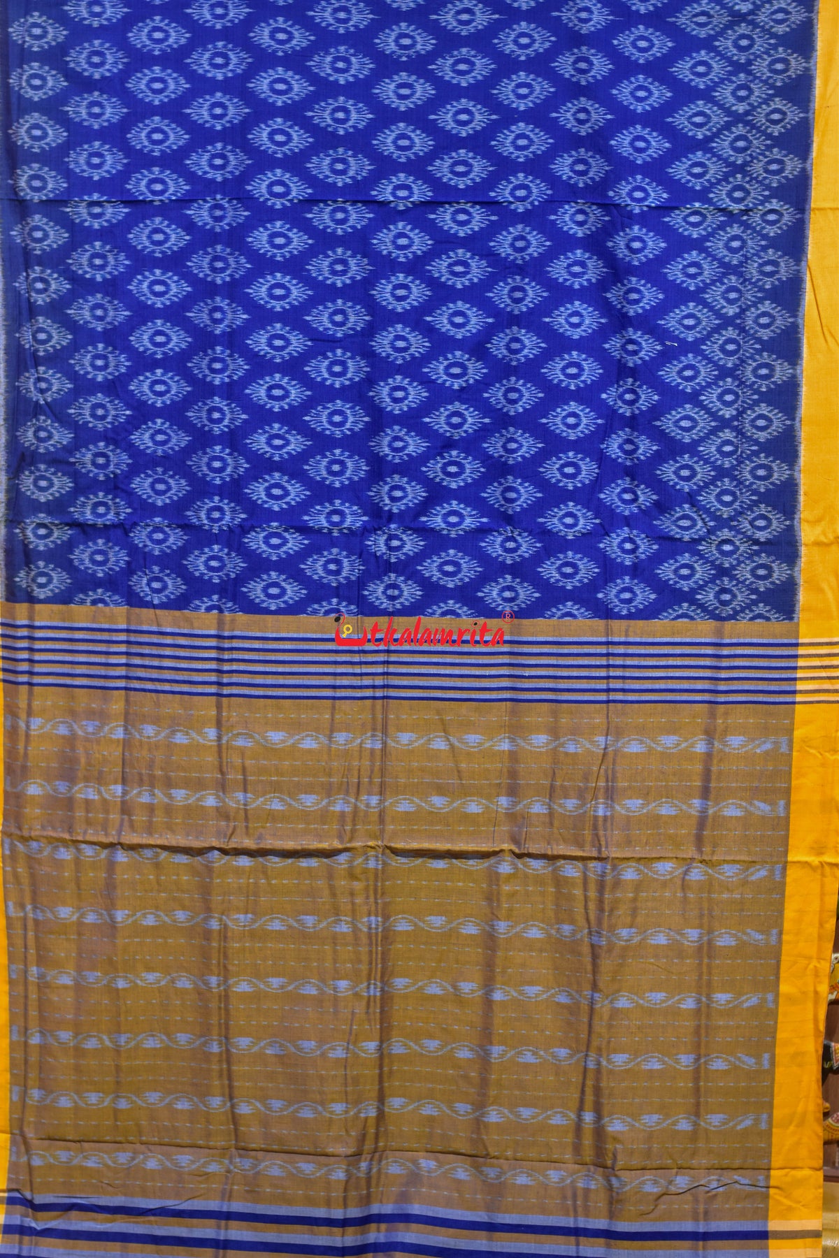 Tarabali Close Bandha Sky Blue Maniabandha Cotton Saree