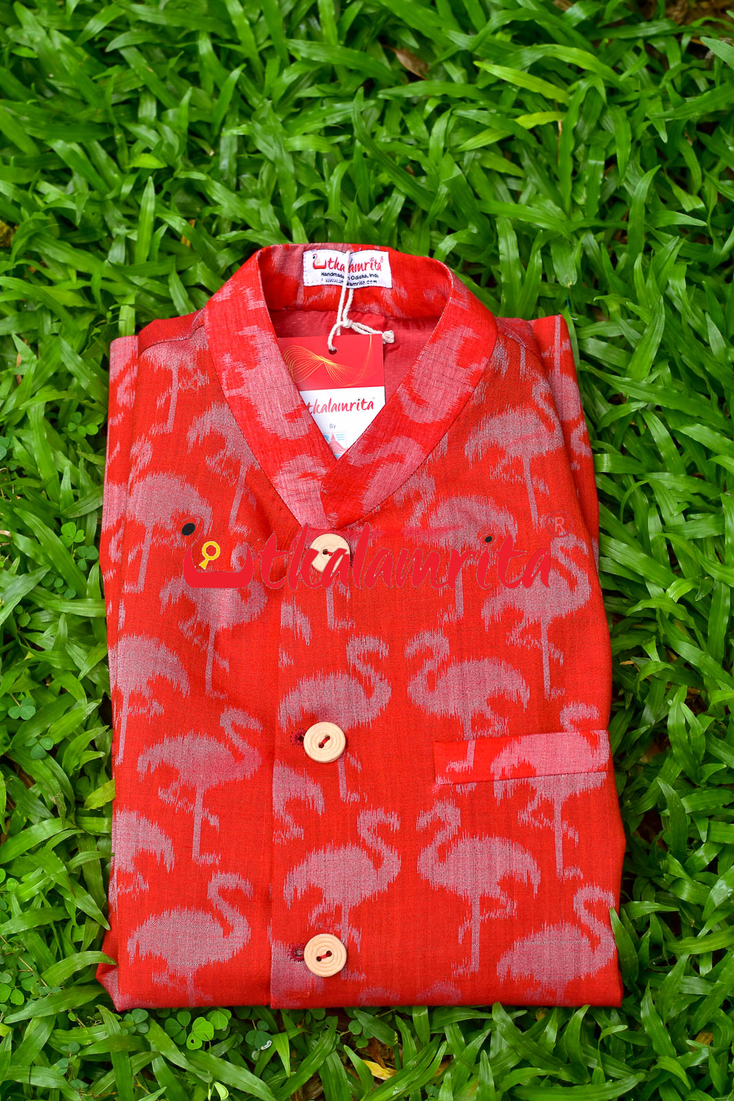 Red Cranes Cotton (Modi Jacket)