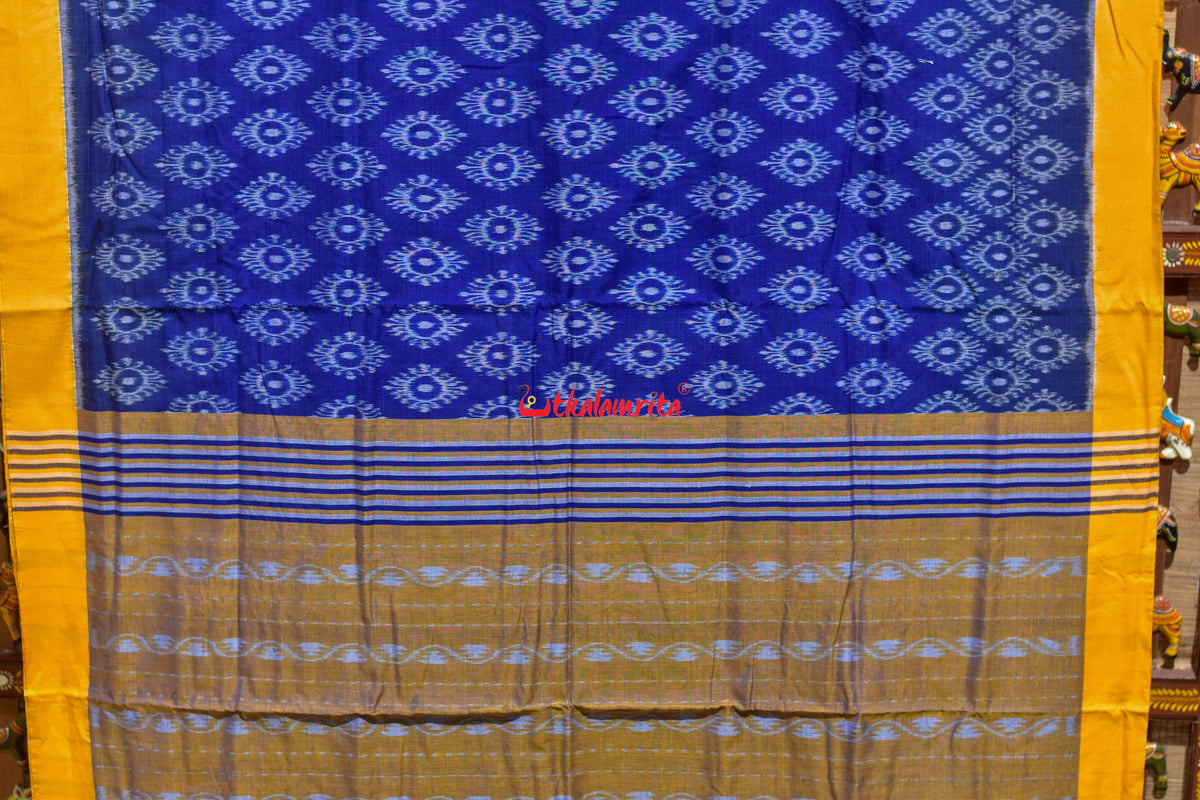 Tarabali Close Bandha Sky Blue Maniabandha Cotton Saree