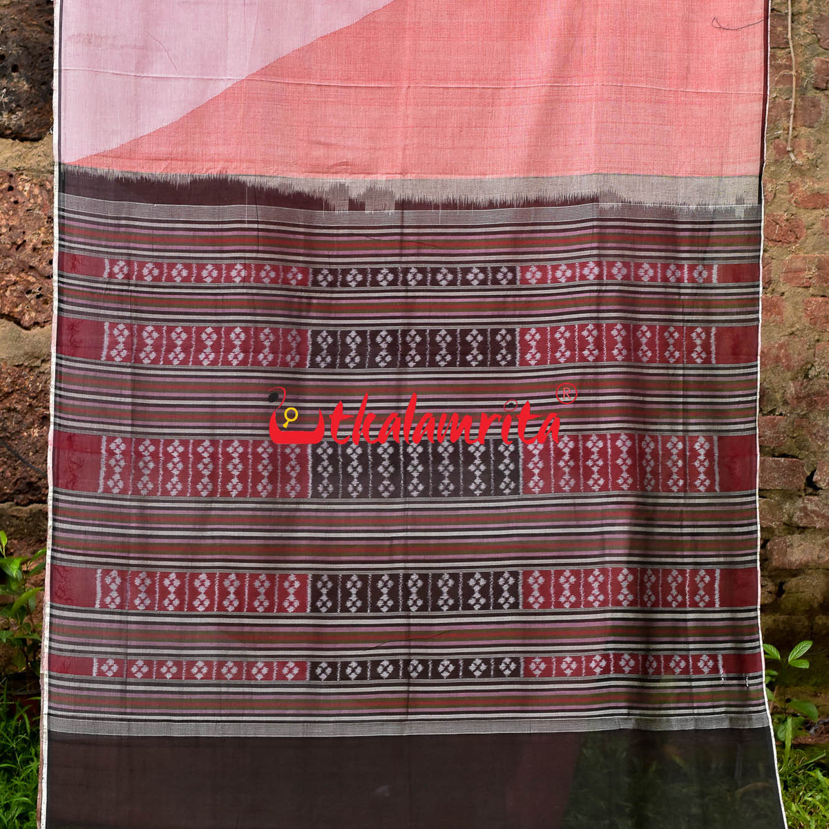 Sambalpuri Handloom Bomkei Cotton Saree with Blouse Piece Black –  Utkaladitri