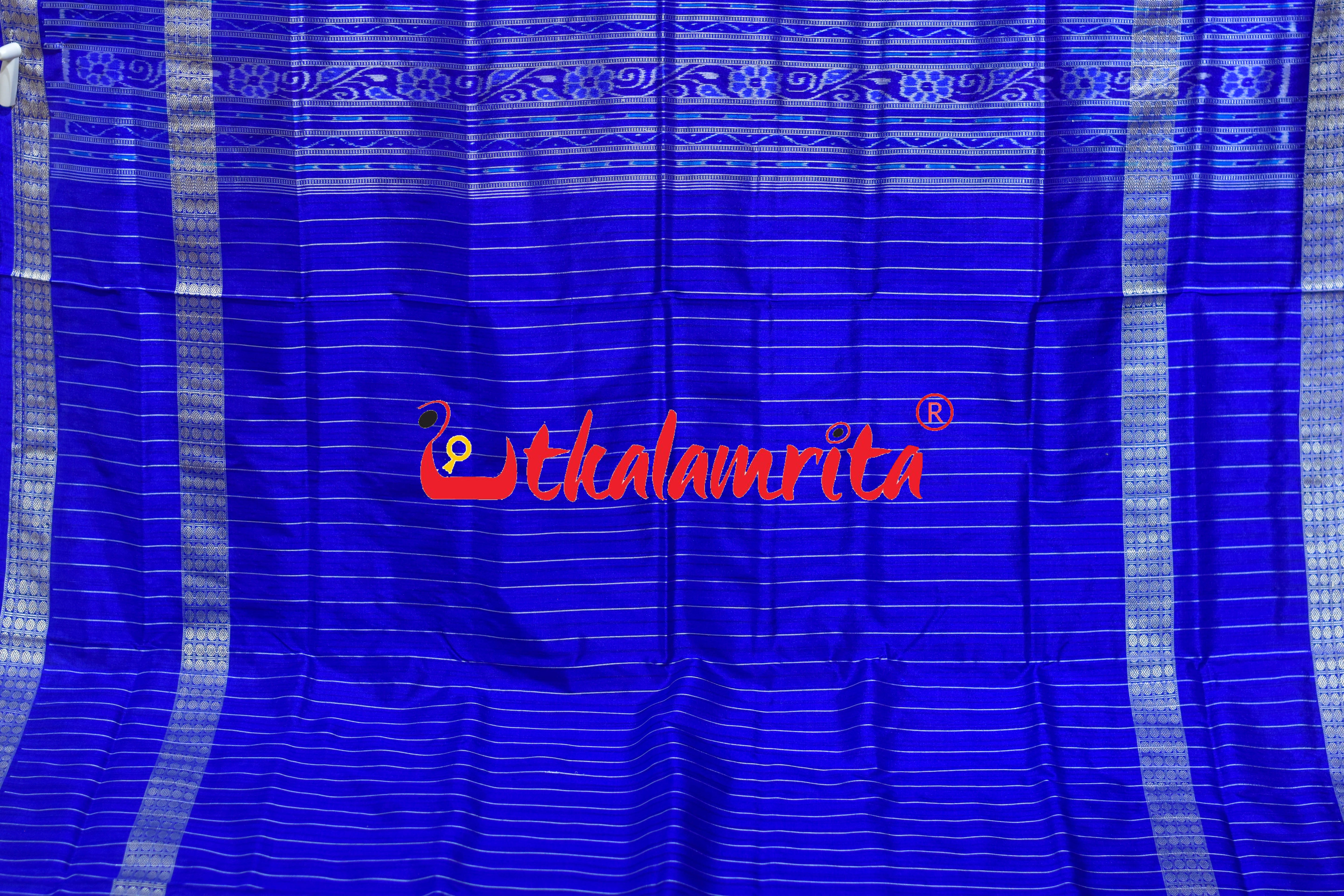 Magenta Blue Sata Kothi Deer Scot Sambalpuri Silk Saree