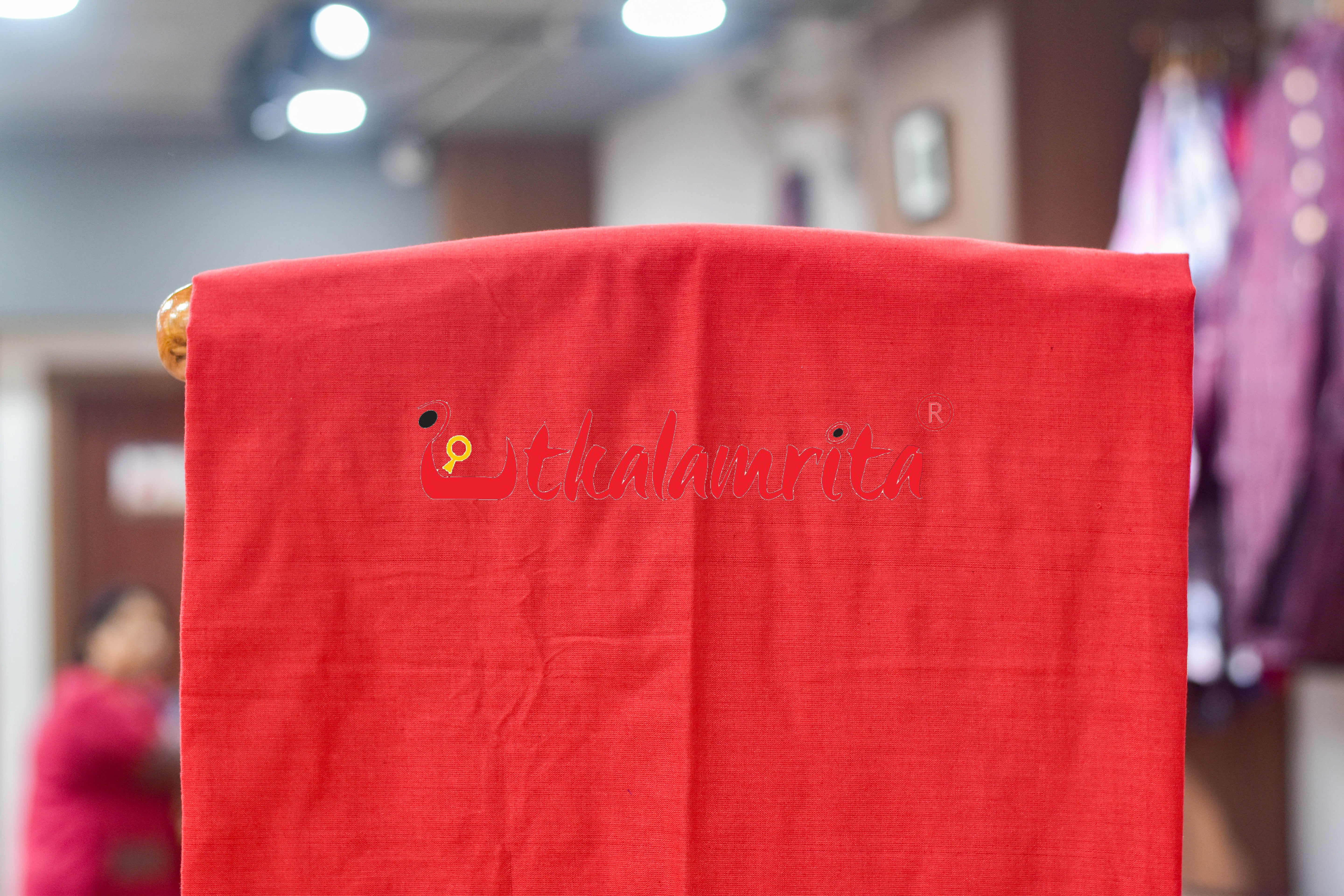 Blue Red Standing Tribals Sambalpuri Cotton Dress Set