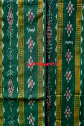 Green Golden Pasapali Long Flower Bandha Dress Set
