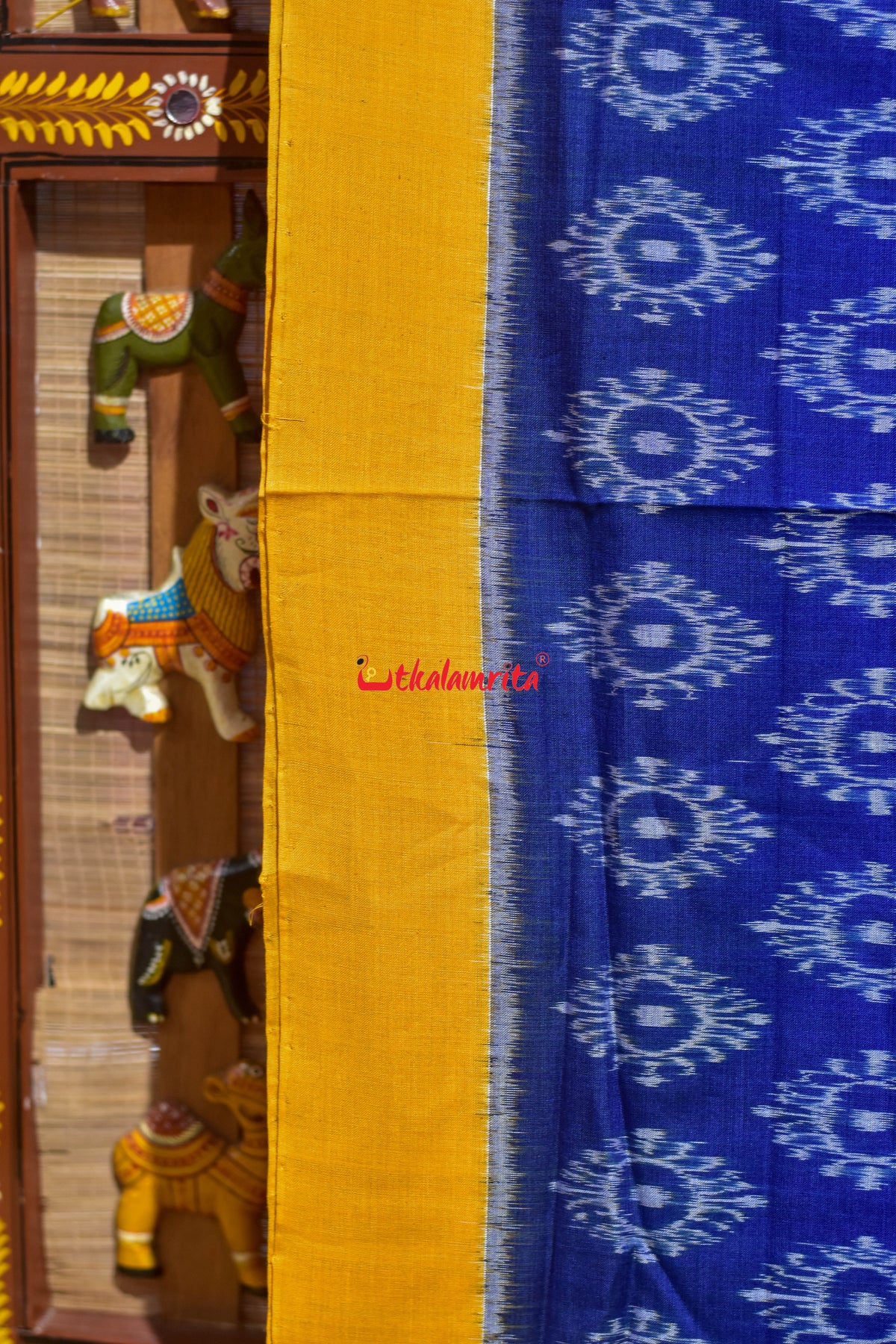 Tarabali Close Bandha Sky Blue Maniabandha Cotton Saree