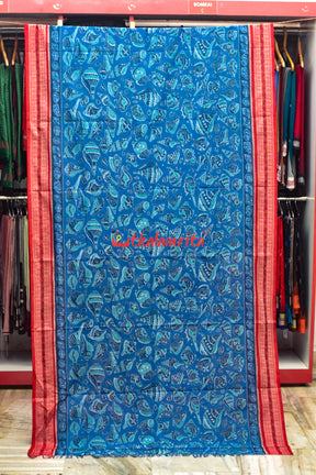 Blue Sankha Sambalpuri Cotton Saree