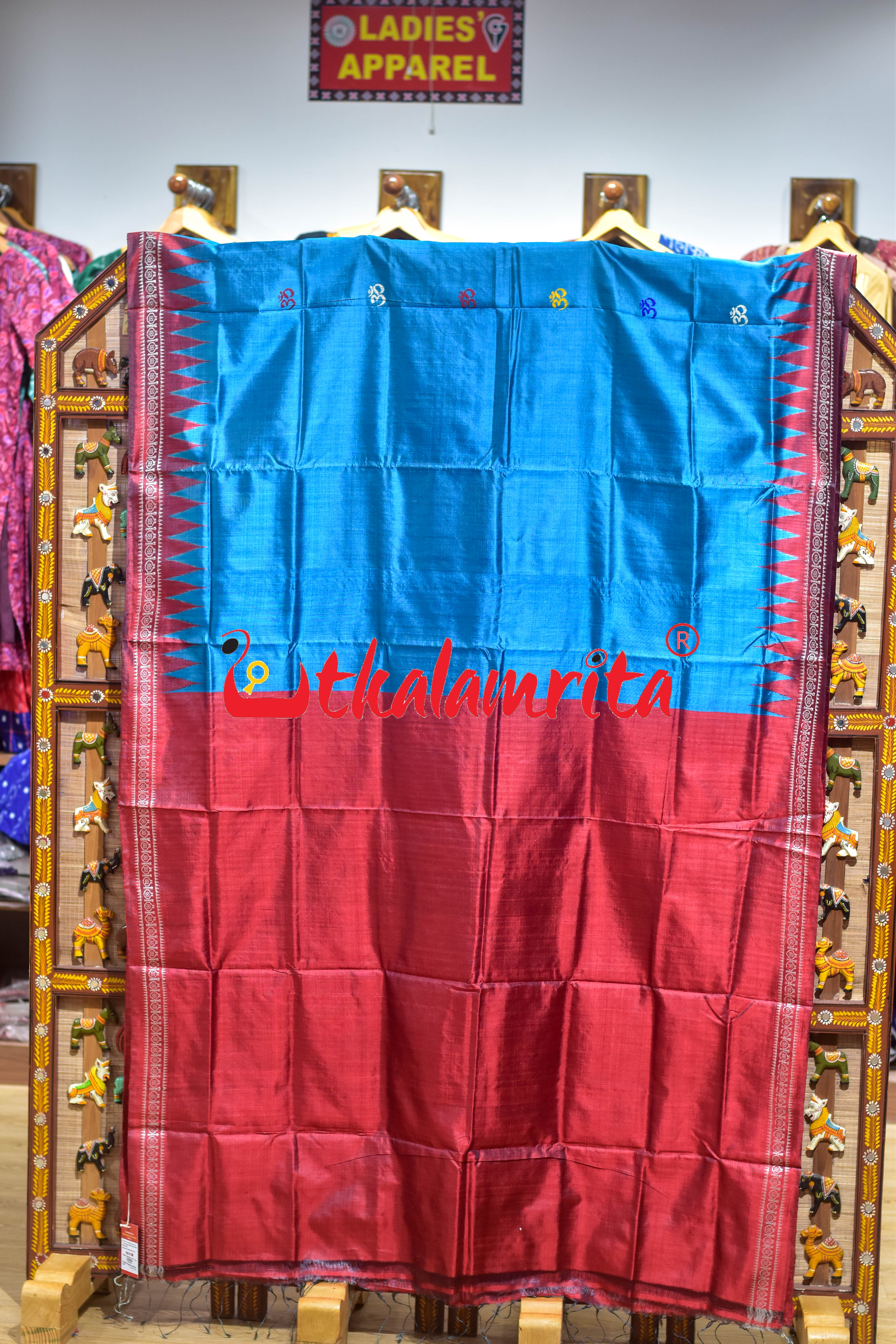 Blue Mulbery Om Gopalpur Tussar Silk Saree