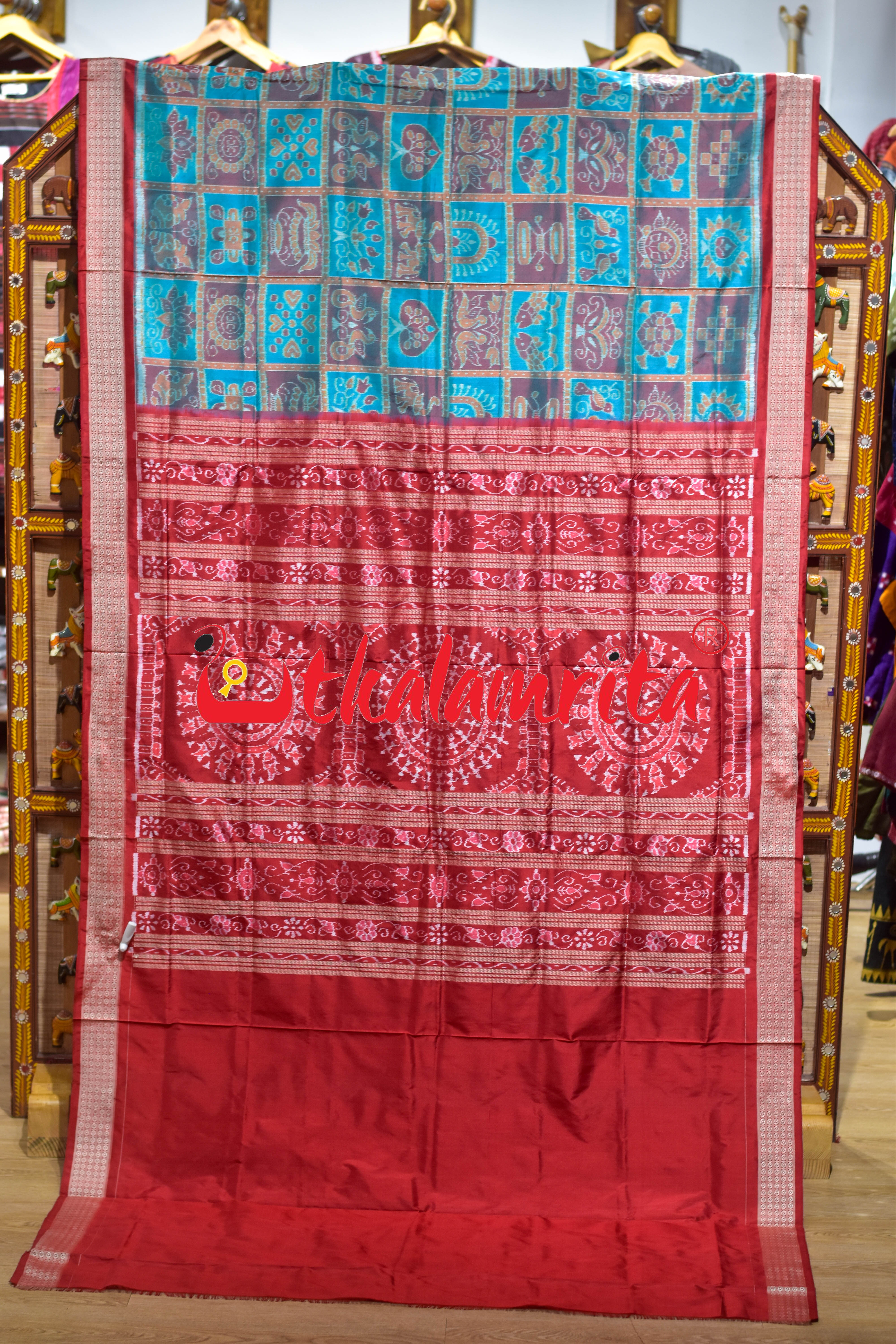Sea Green Special Nabakothi Silk Saree