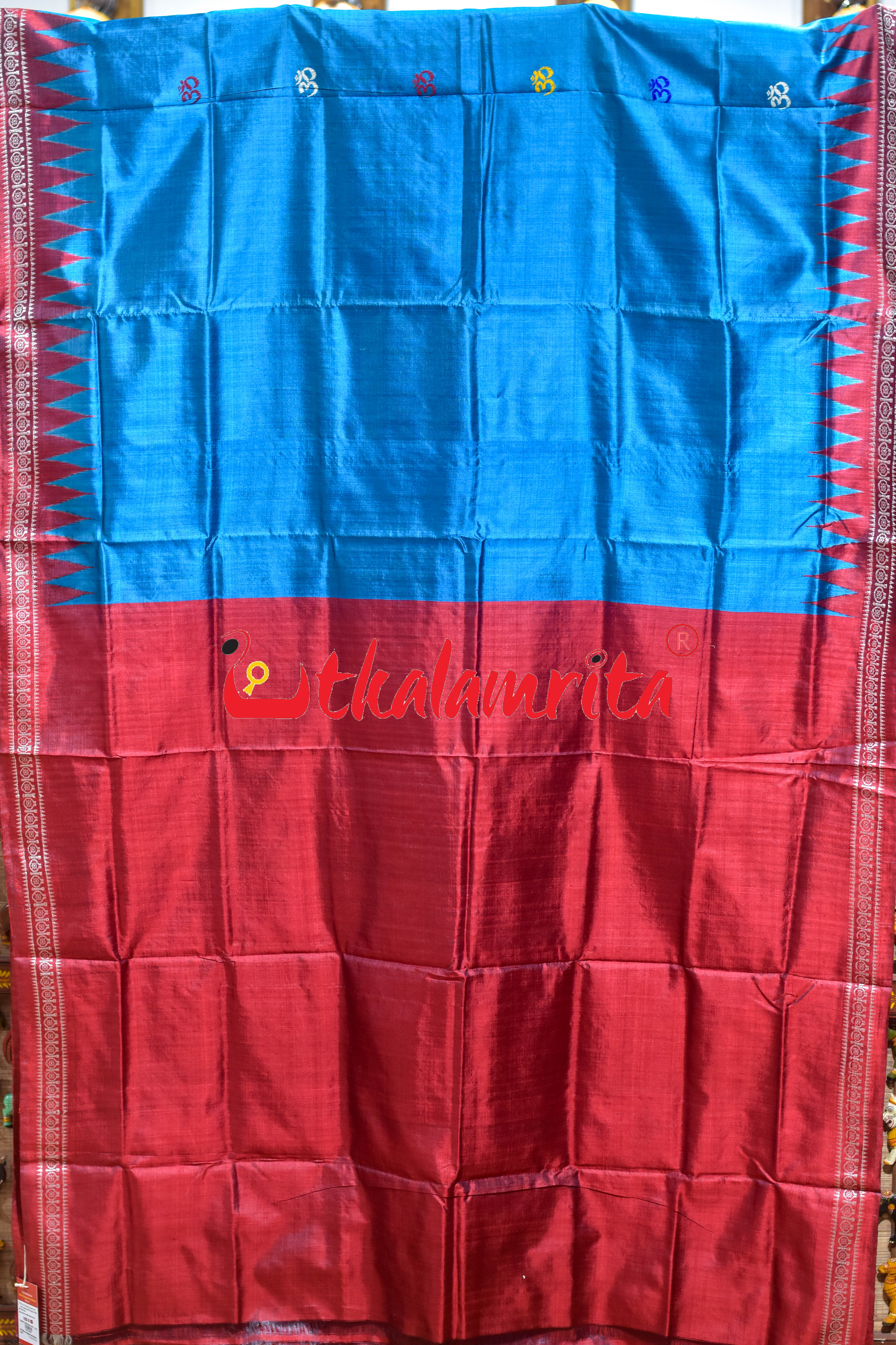 Blue Mulbery Om Gopalpur Tussar Silk Saree