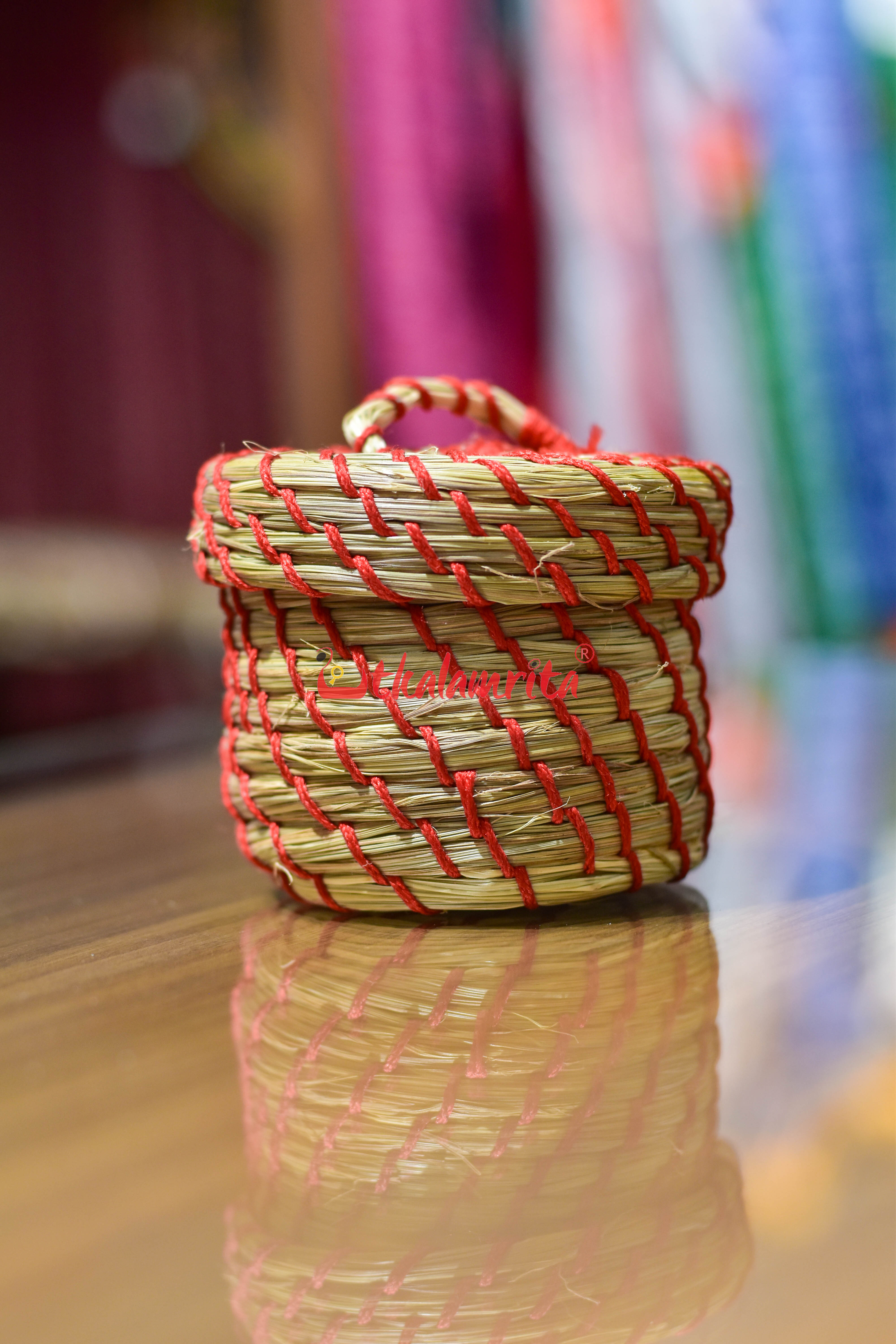 Sabai Grass Red Thread Jewellery Box