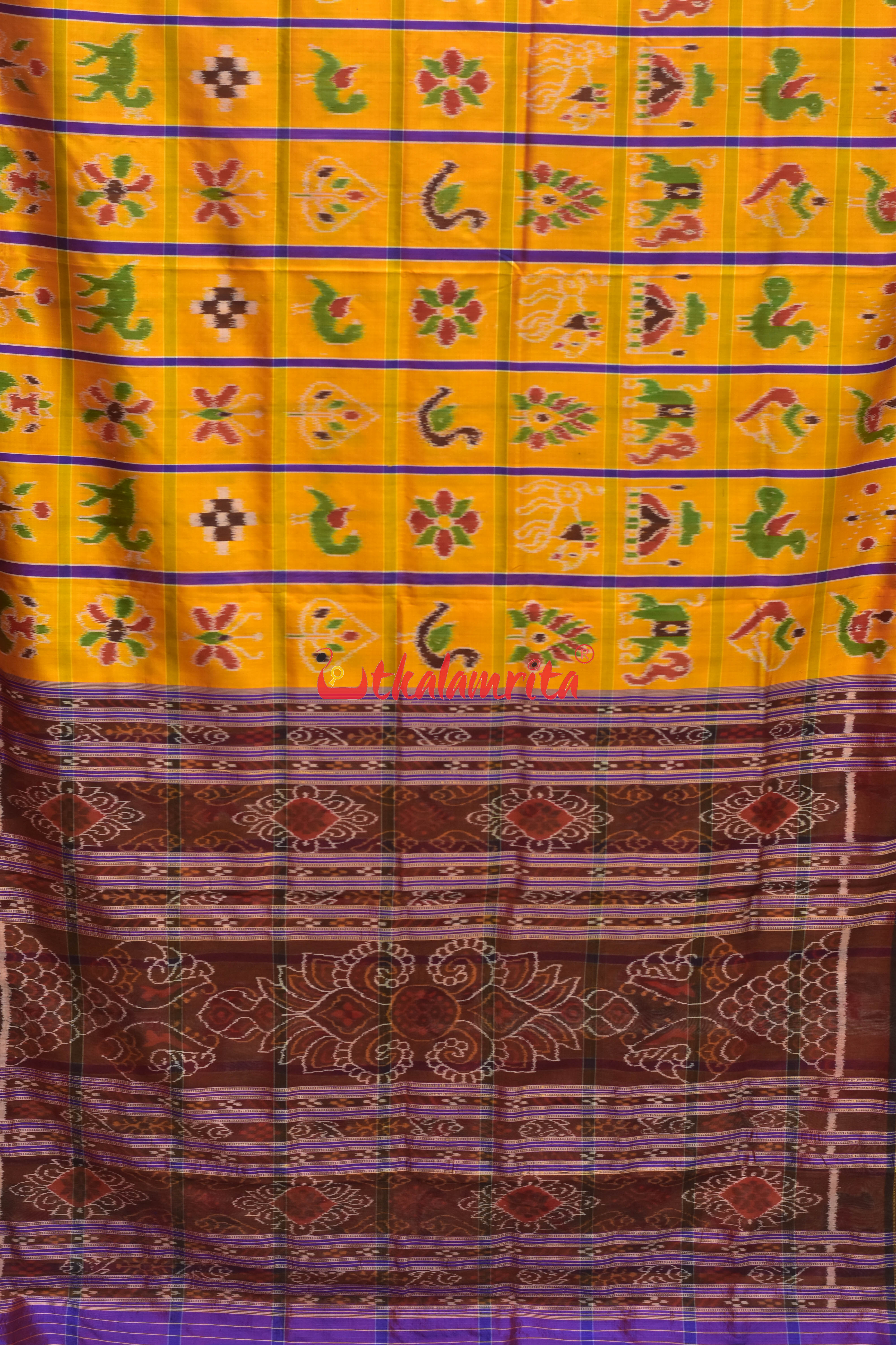 Yellow Blue Nabarangi Silk