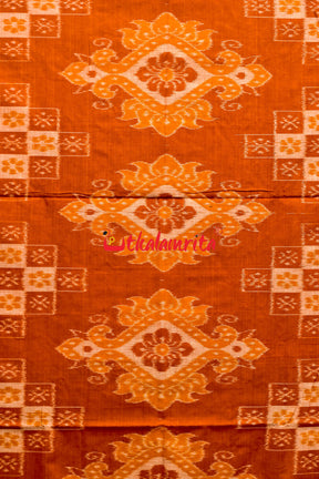 Rust Body Pasapali Check Scot Khandua Cotton Saree