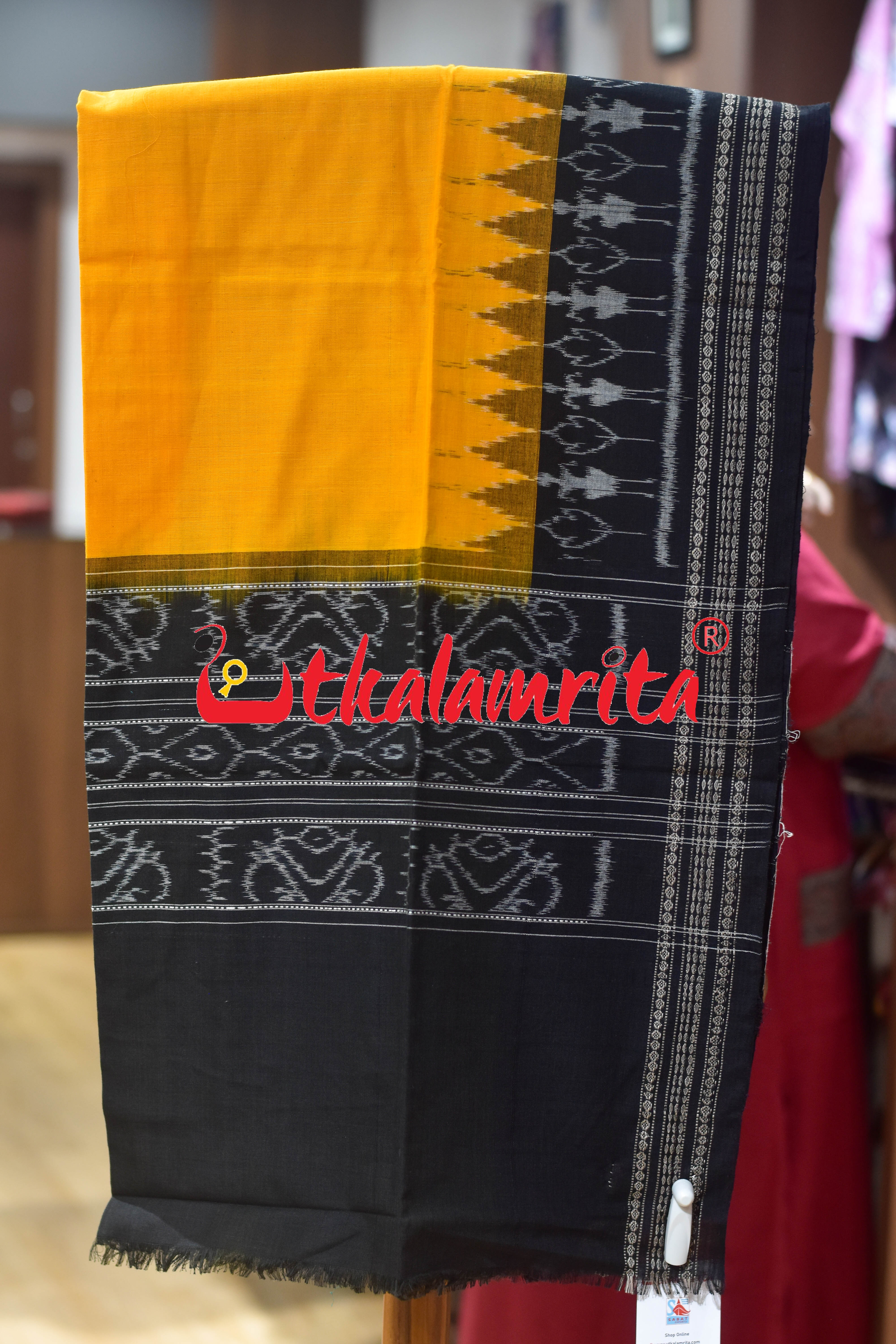 Utkala Lakhmi Blue Yellow Sambalpuri Dress Set
