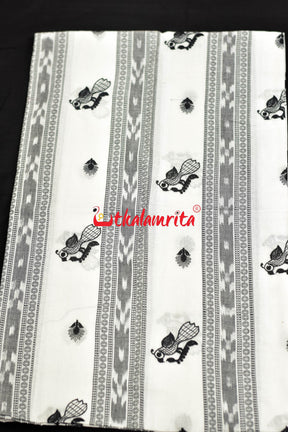 White Black Mayura Bomkai Dress Set