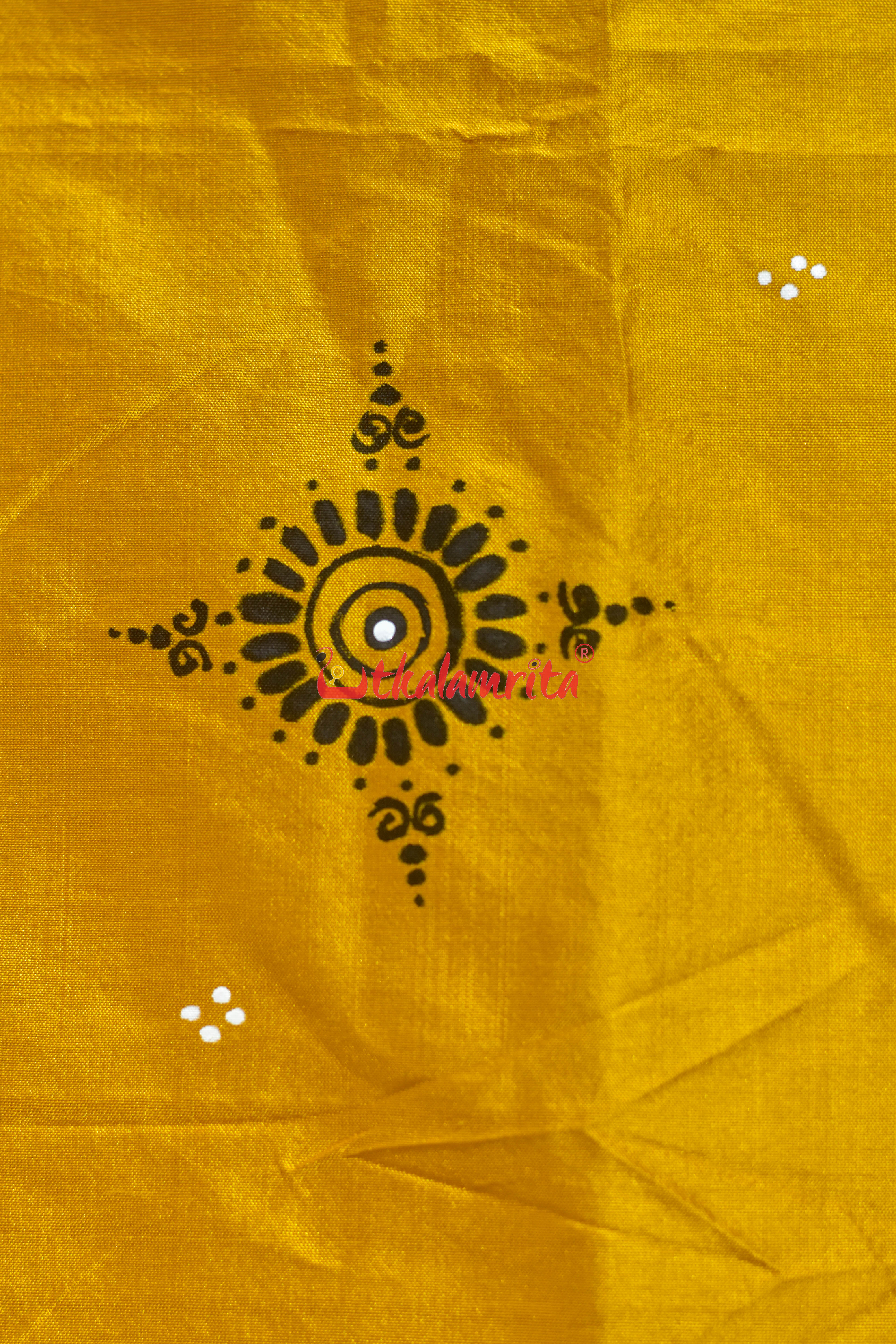 Golden Bahaghara Them Pattachitra Silk Saree