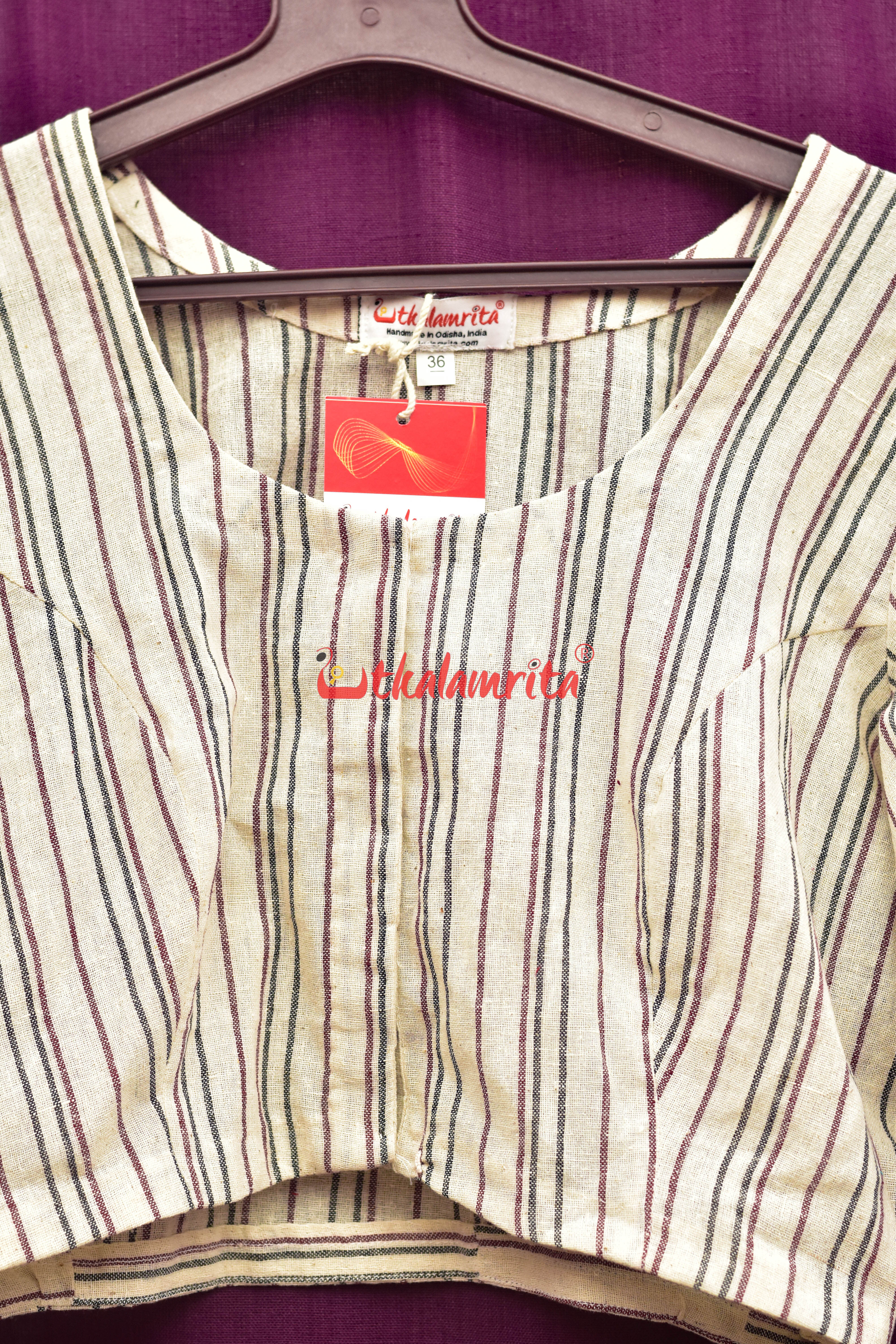 Kotpad Black Maroon Stripes (Blouse)
