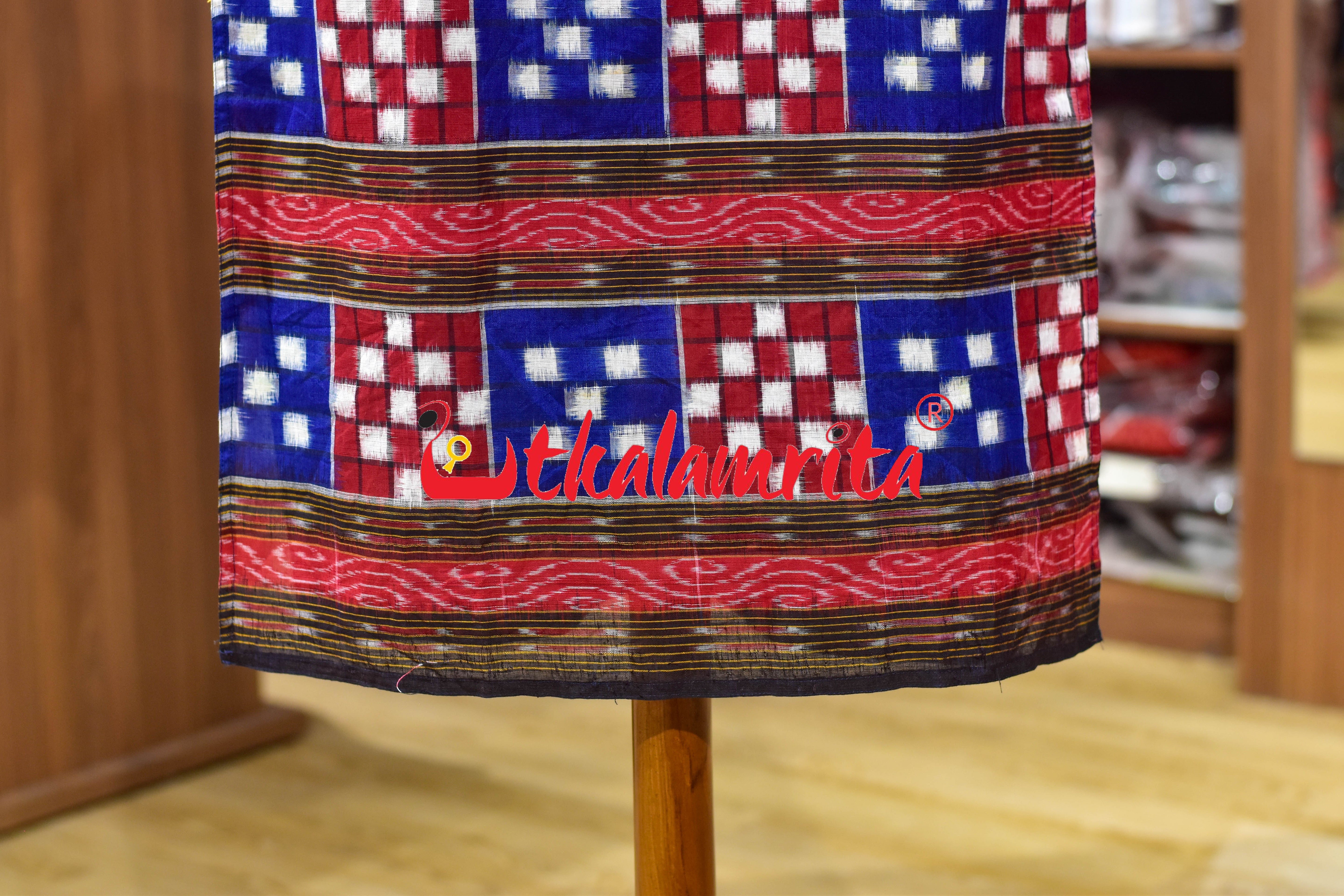 Blue Red Bichitrapuri Sambalpuri (Ladies Kurti)