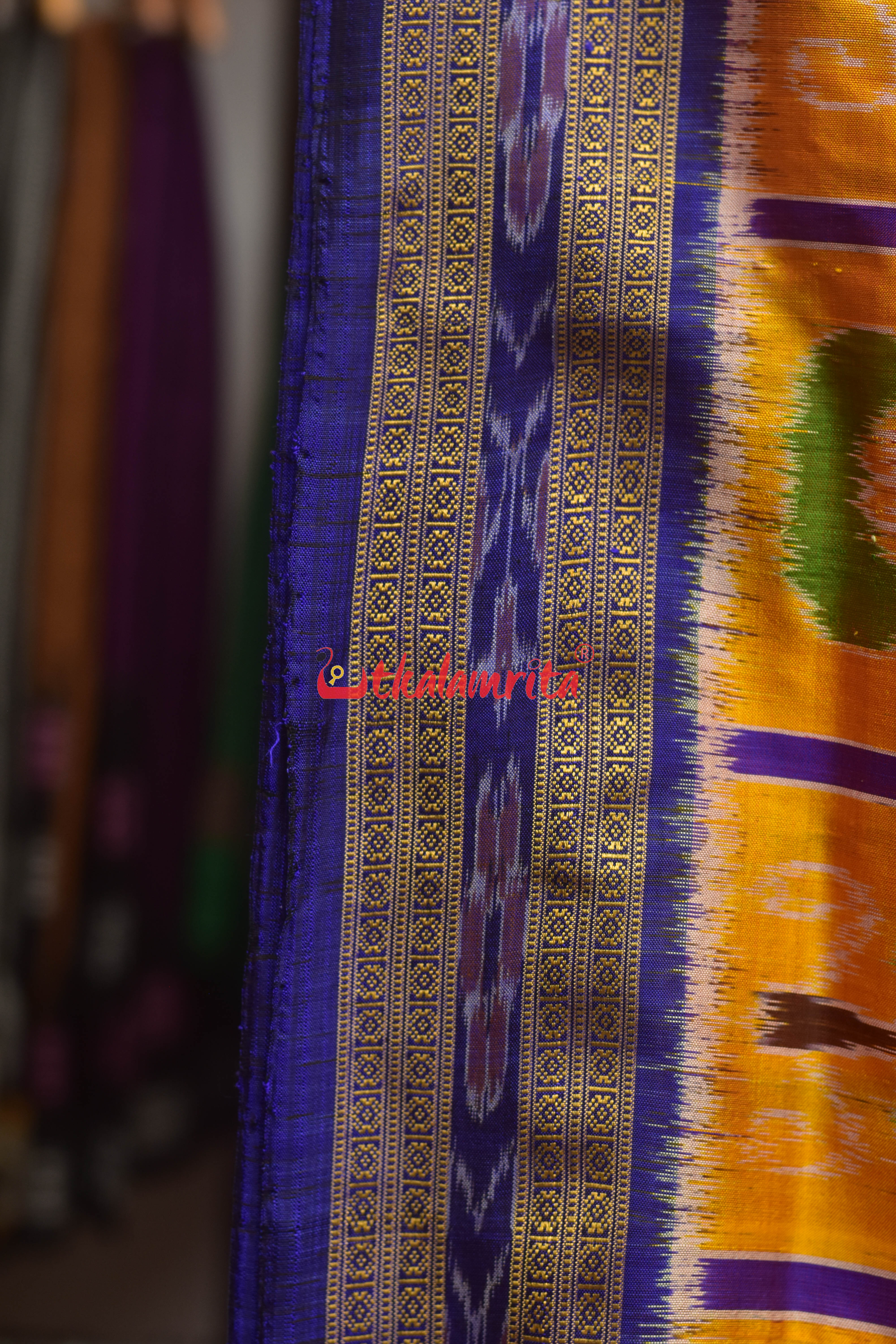 Yellow Blue Nabarangi Silk