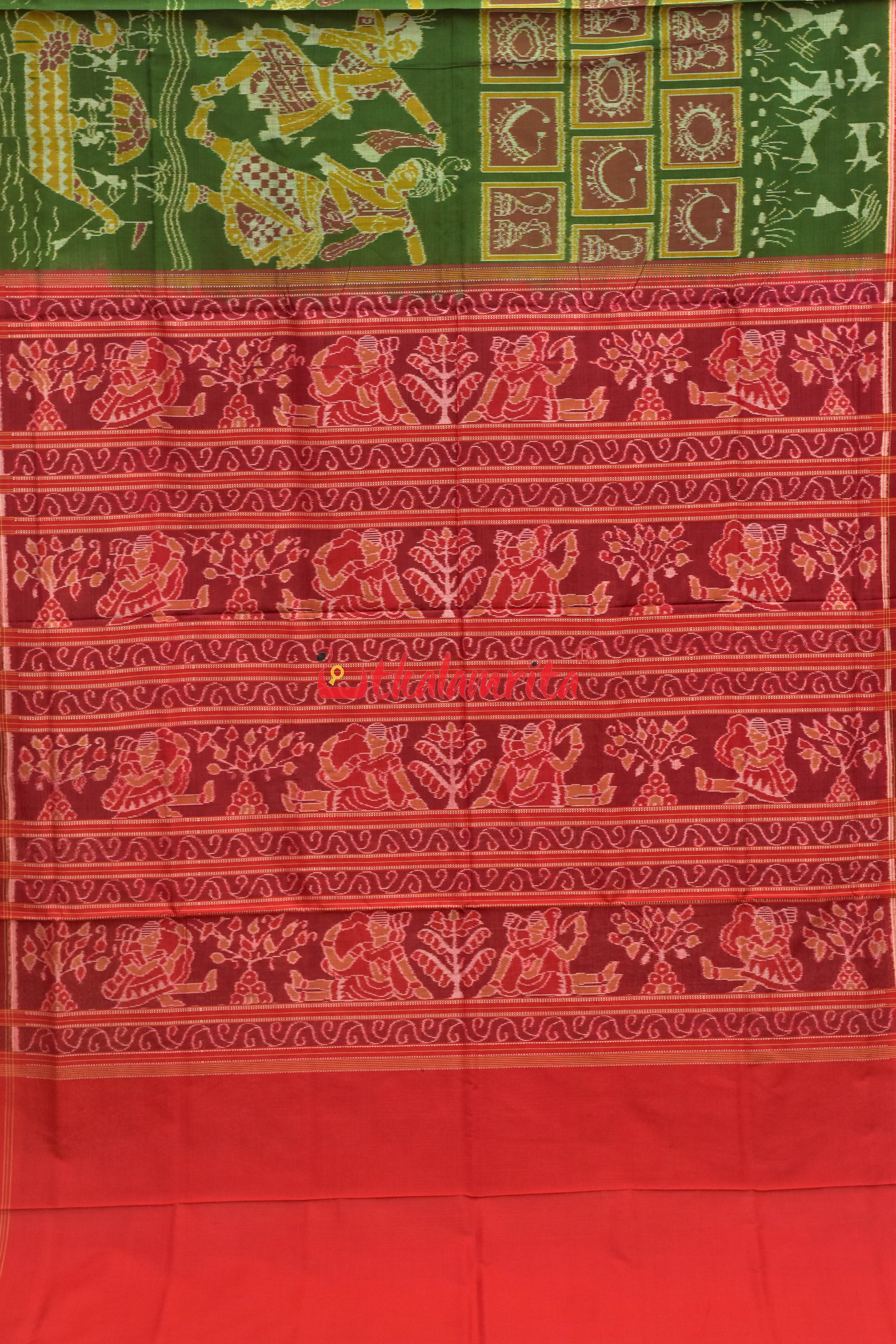 Green Boita Alankar Sambalpuri Cotton Saree